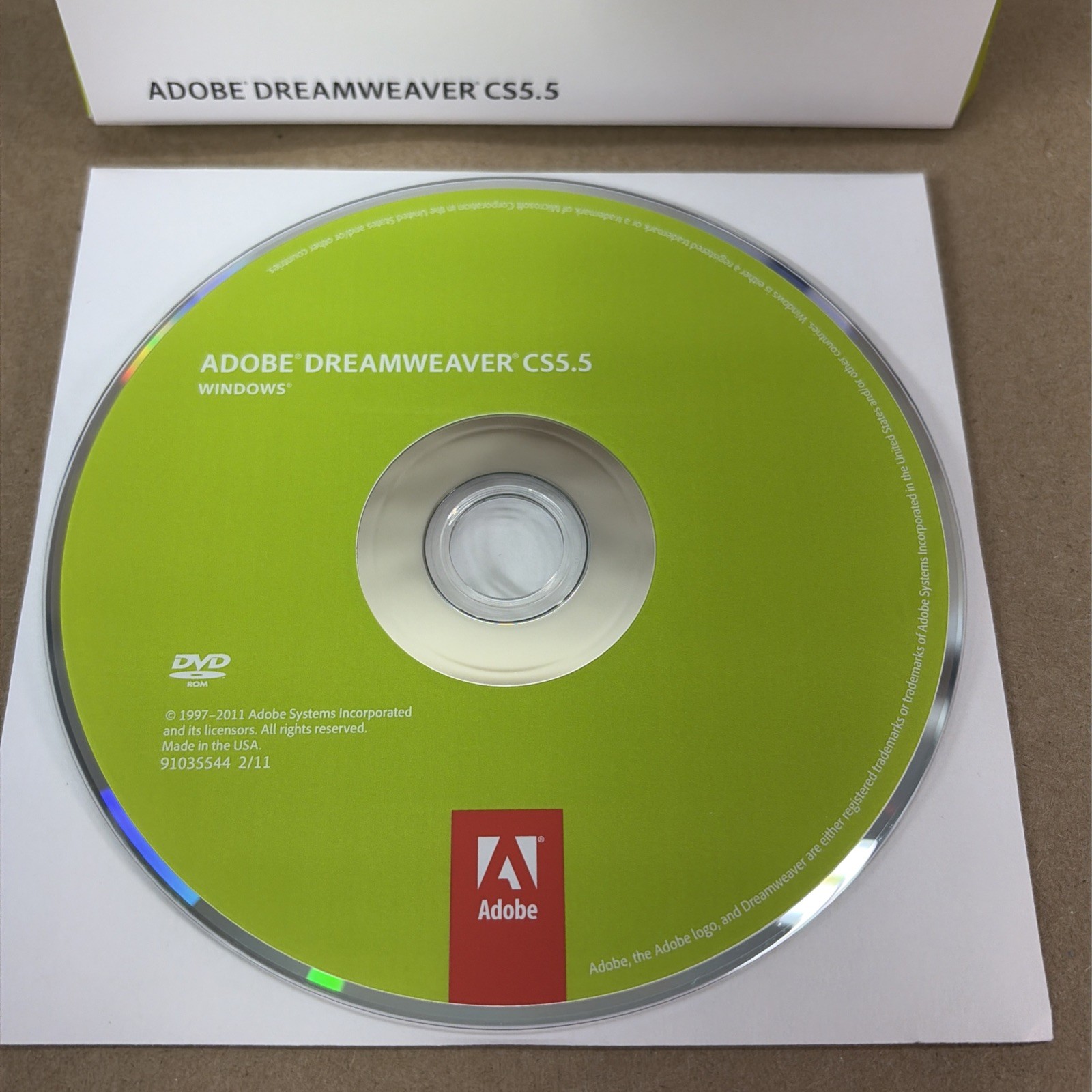 Disc ONLY Adobe Dreamweaver CS5.5 Windows DVD No Serial READ