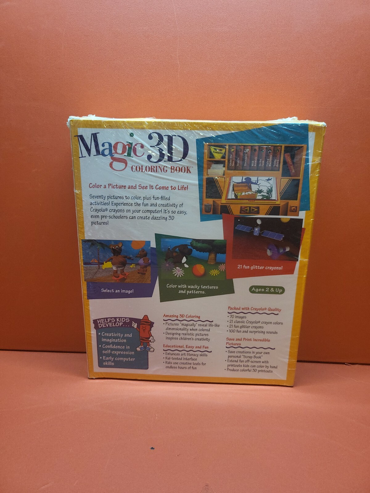 Rare Crayola Magic 3D Coloring Book (PC-CD, 2003) Big Box Edition ~ Sealed