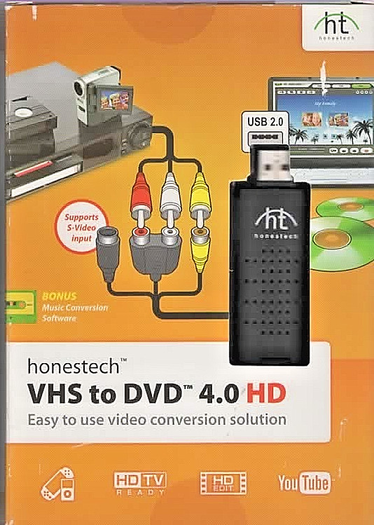 Honestech VHS to DVD 4.0 HD Video Converter USB 2.0 Software Set NEW Sealed!