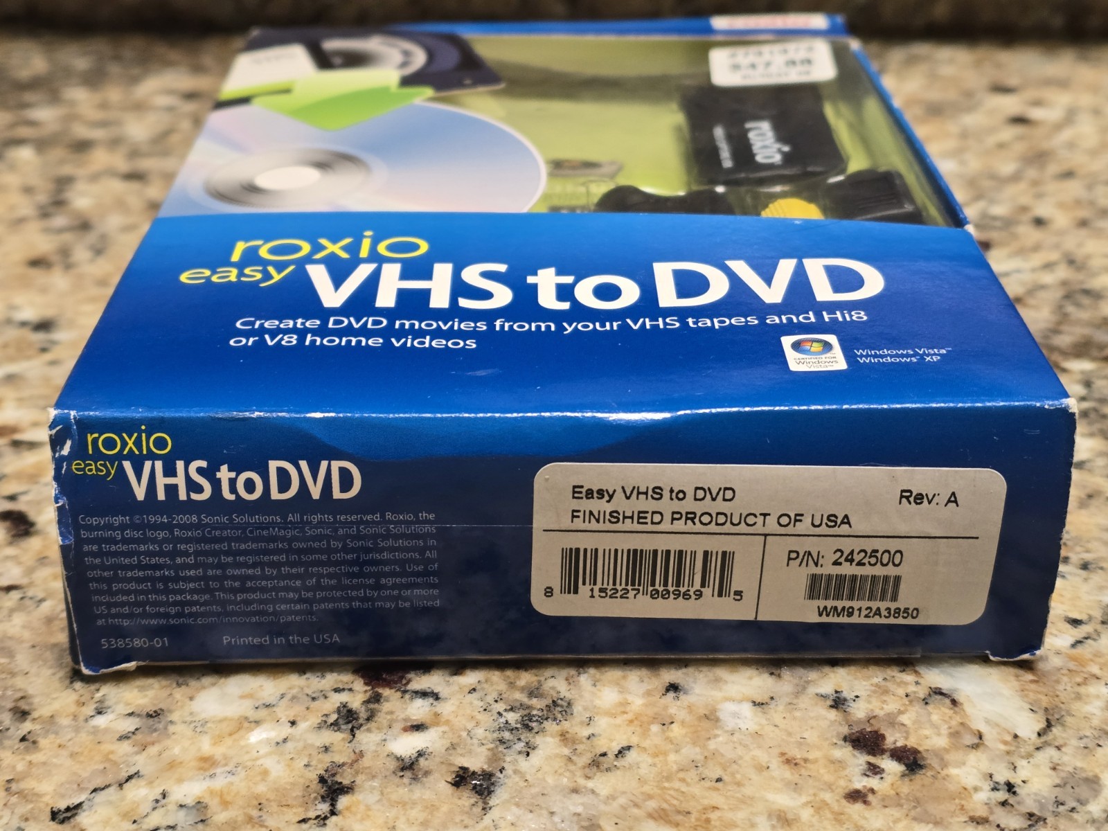 Roxio Easy VHS to DVD for Windows Create DVD Movies from VHS Hi8 V8 New In Box