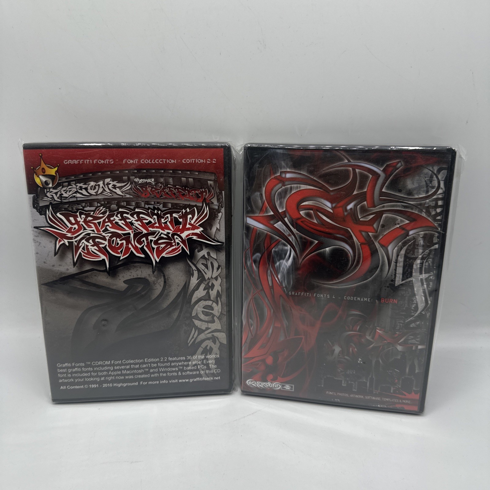 (2)Graffiti Fonts 4.0 & 2.2 DVDs Artwork – 100 fonts, 600+ vector Highground Col