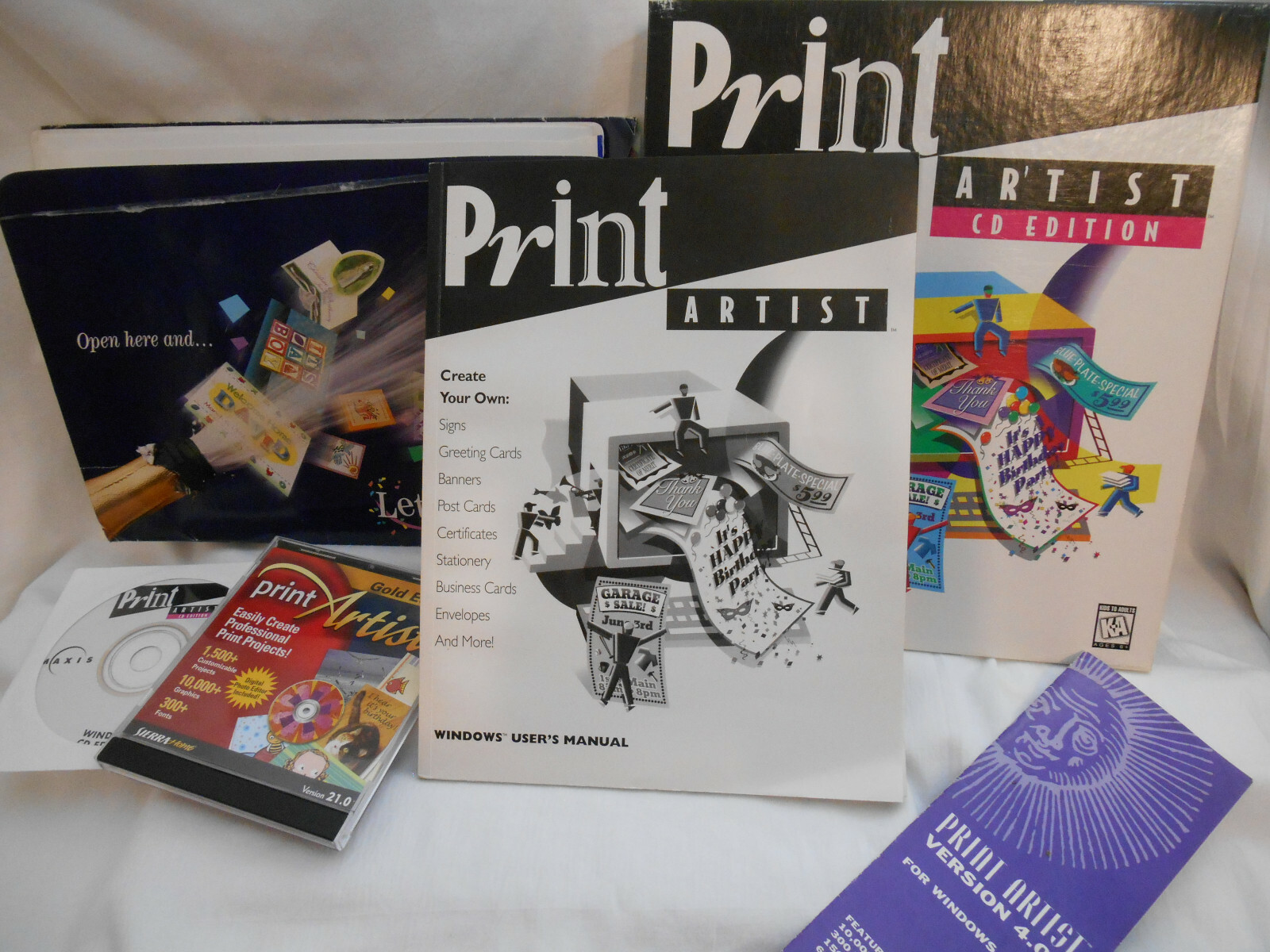 Lot Print Artist Windows CD Edition Gold Sierra Home Software HP Idea Kit