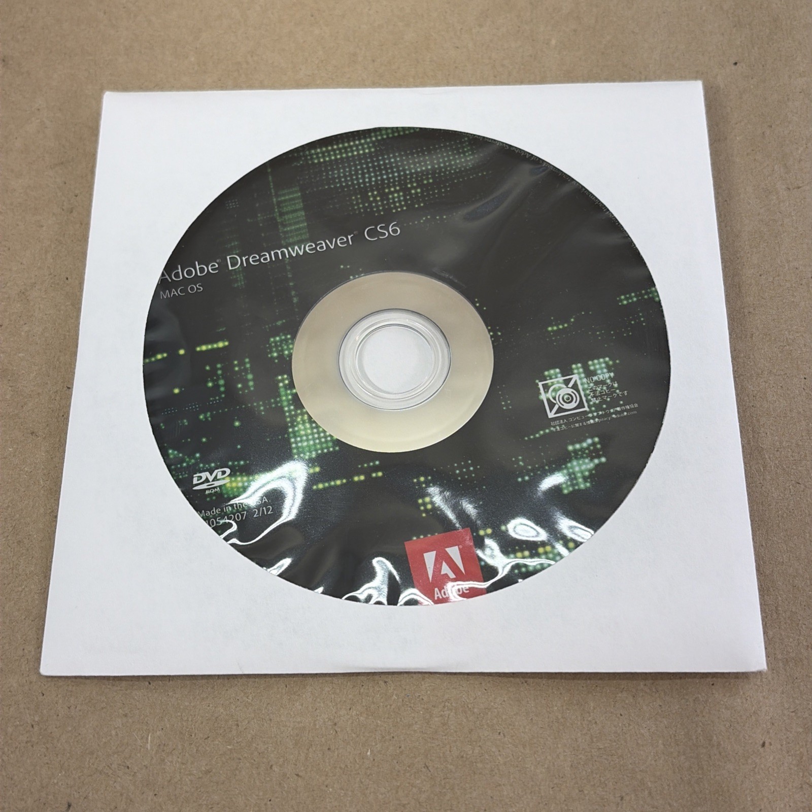 Disc ONLY Adobe Dreamweaver CS6 Mac OS DVD No Serial READ