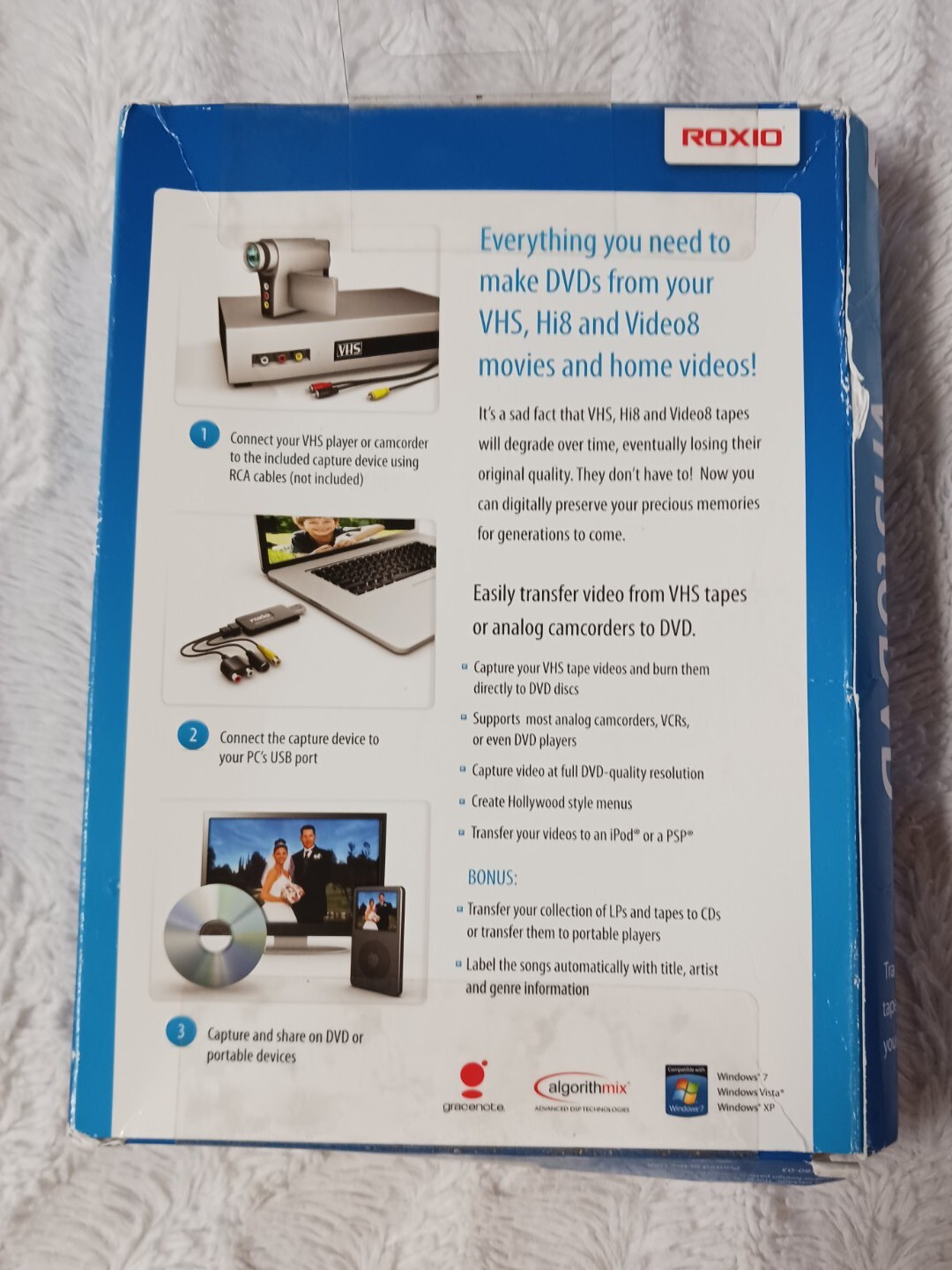 Roxio Easy VHS to DVD for Windows Create DVD Movies from VHS Hi8 V8