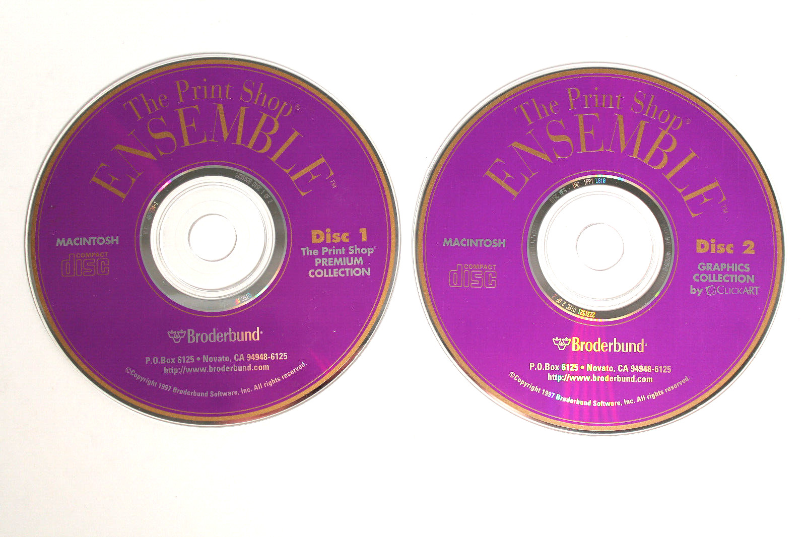 The Print Shop Ensemble Broderbund 2 CD Set MAC 1997