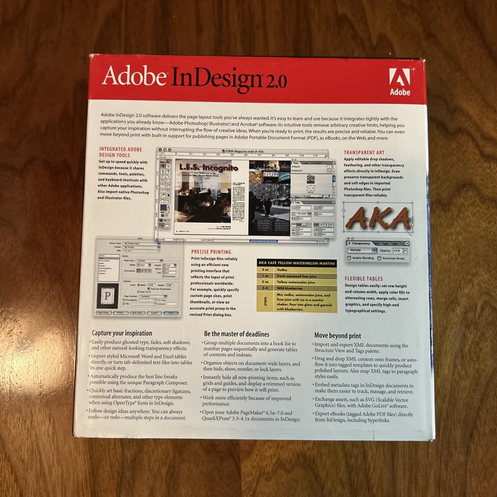 Adobe In design 2.0 For Macintosh Mac With Serial Numbers Complete Set In Box