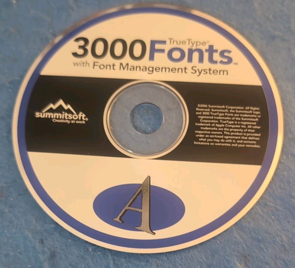 3000 Creative Fonts -Summitsoft – Windows- Software Package Words Serif FREE SHP
