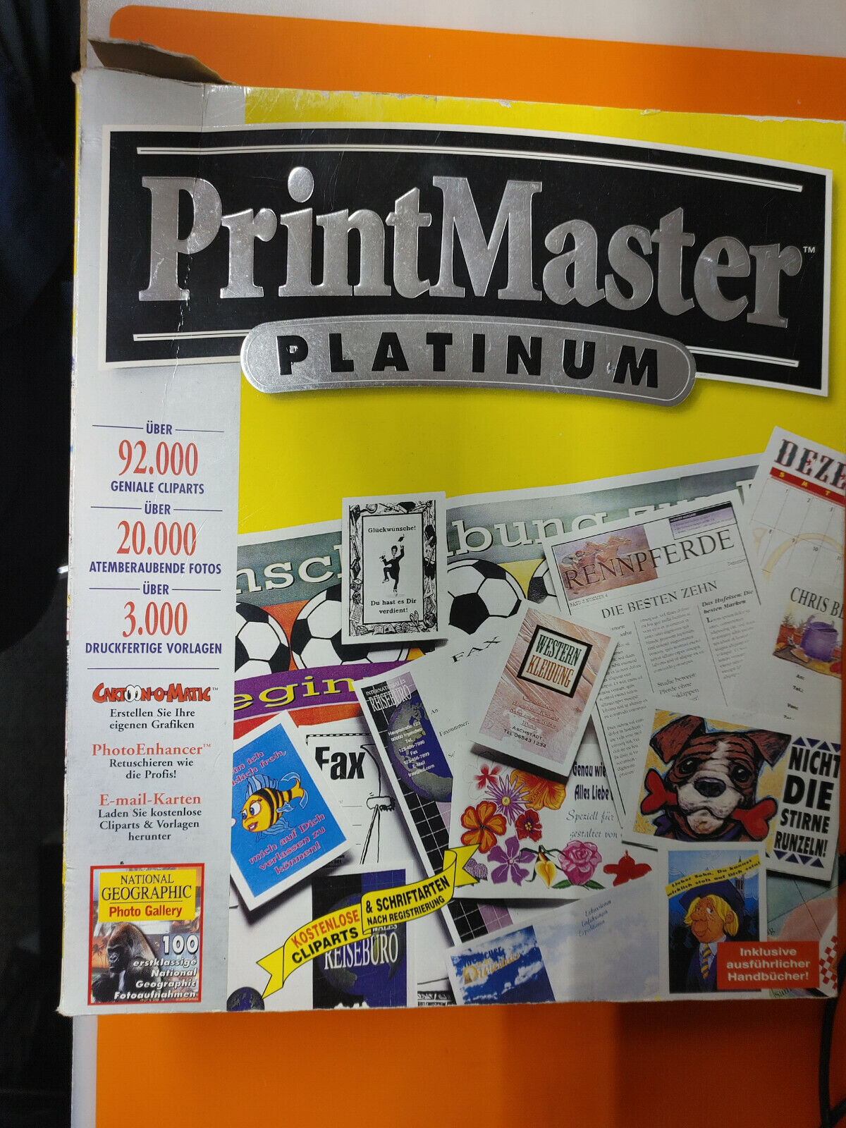 *Vintage*Print Master Platinum Win95 and 3.1 CD-Rom 6 CD,German Language Version