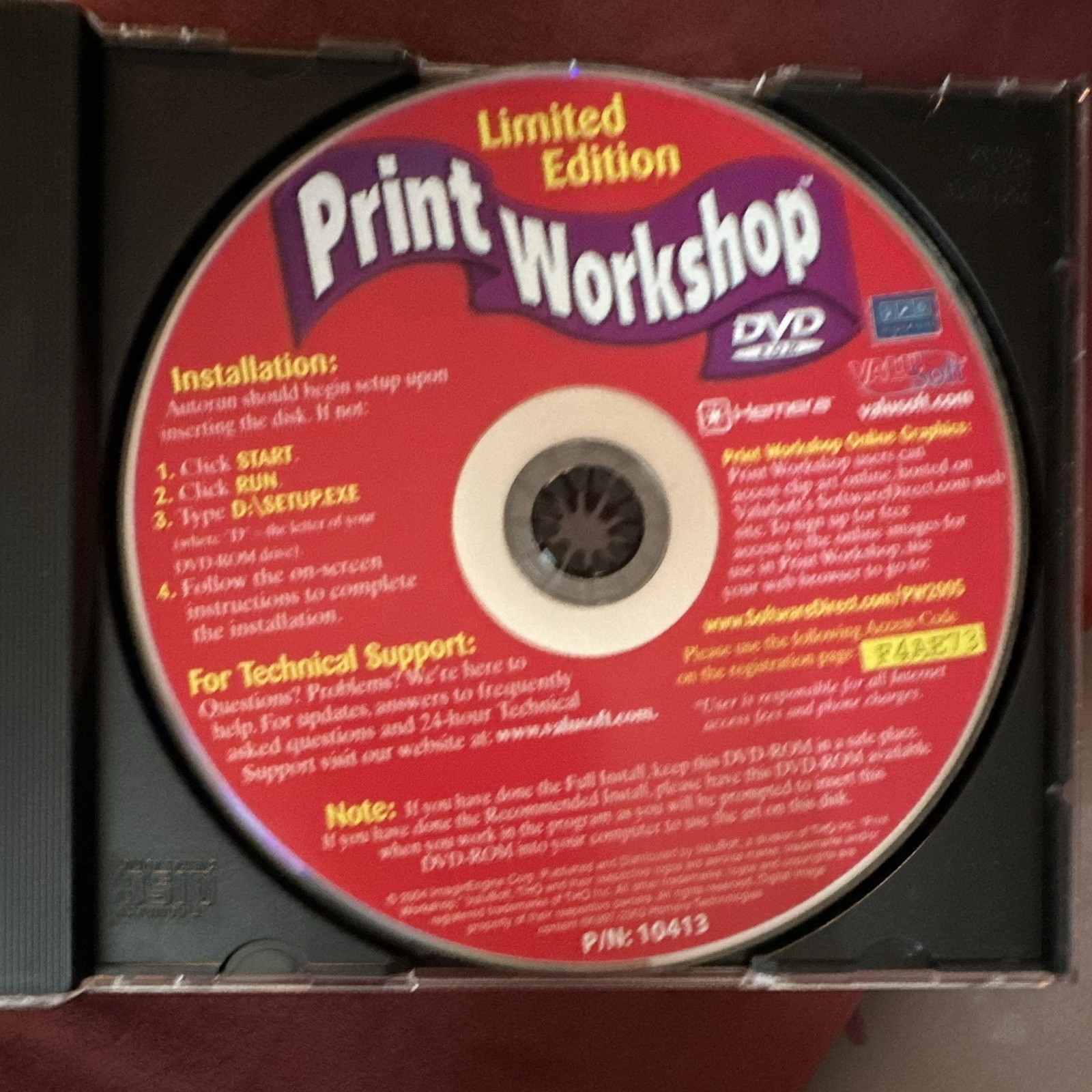 ValuSoft Print Workshop 2005 Limited Edition DVD, English, Win 98/ME/2000/XP