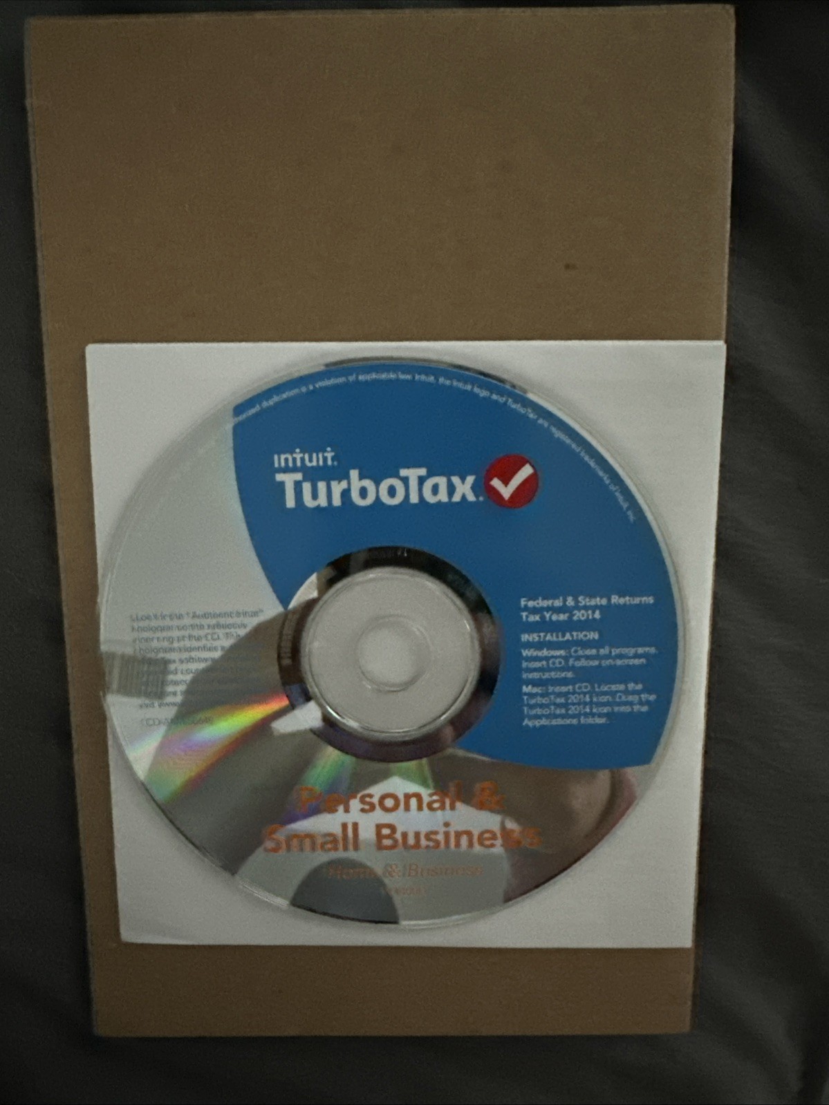 Turbotax 2014 Home And Business Personal Small Federal And State 424528