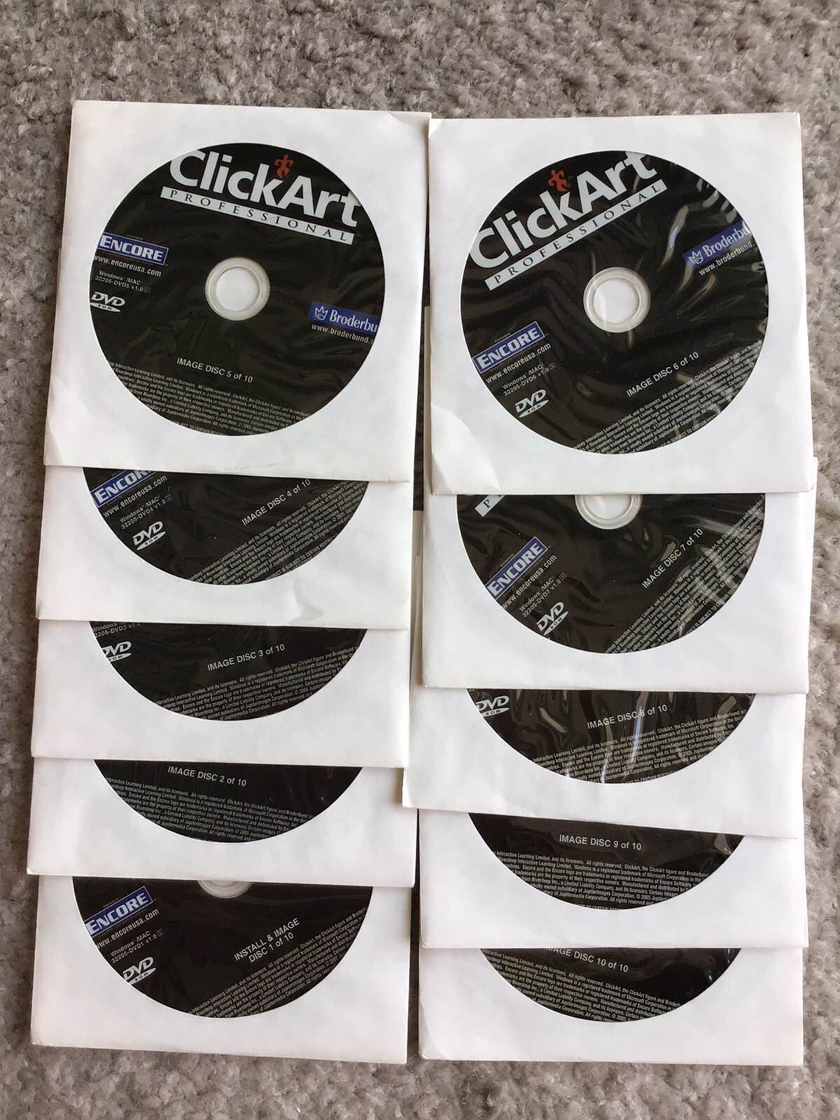 ClickArt Professional ( Rare 10 DVD Set ) No Box, Excellent Condition Encore,