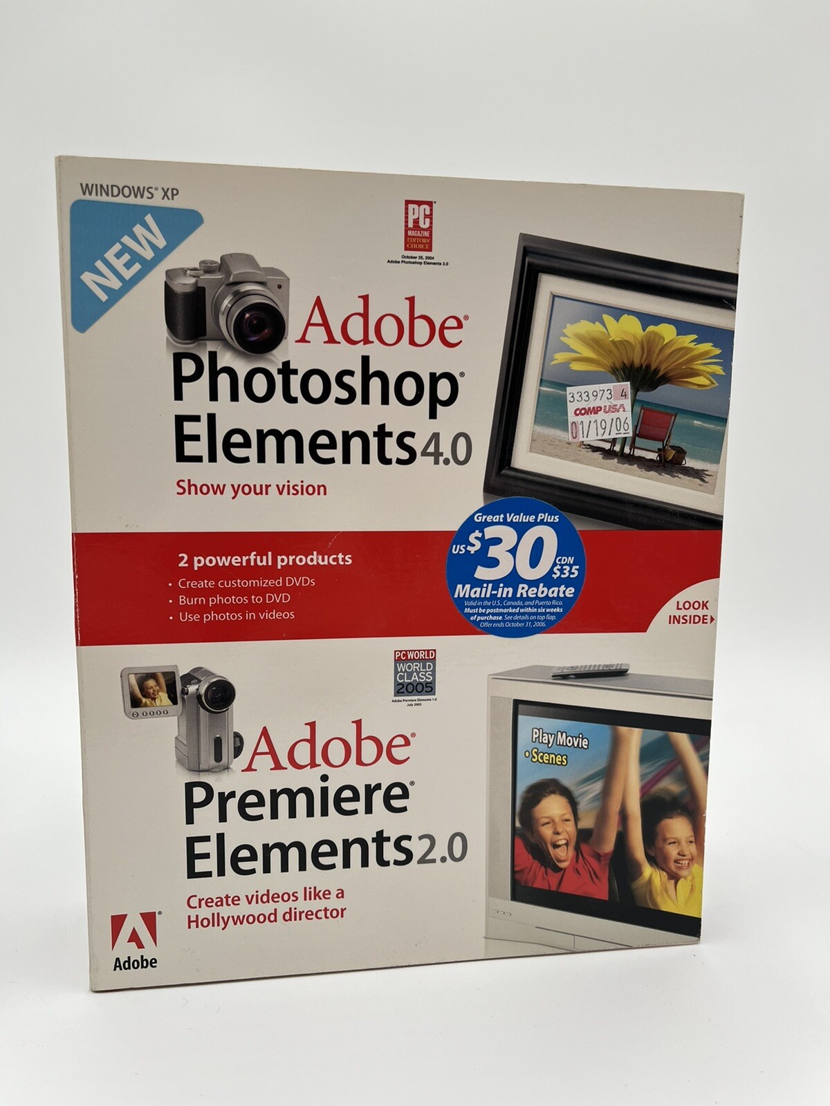 Adobe Photoshop Elements 4.0 & Adobe Premiere 2.0 Brand New Sealed