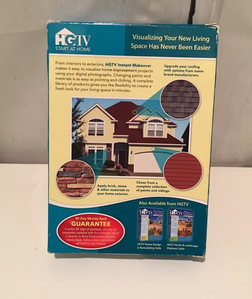 HGTV Instant Makeover Plan Homemakers use digital camera Software Win XP 7 Vista