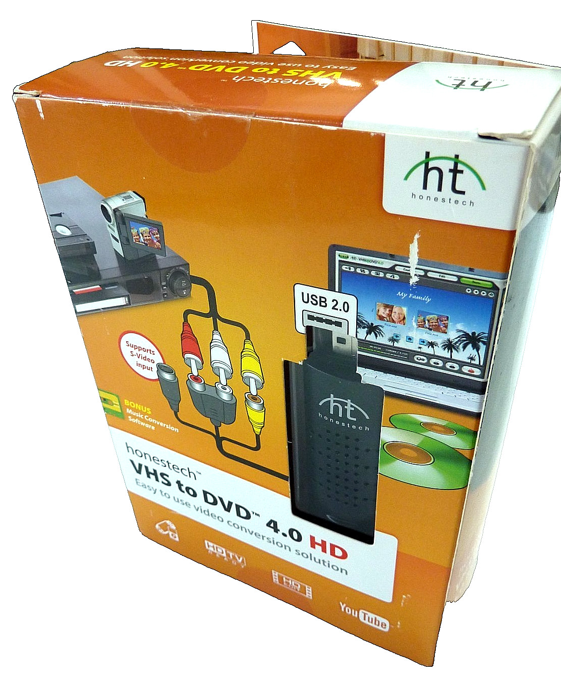 Honestech VHS to DVD 4.0 HD Video Converter USB 2.0 Software Set NEW Sealed!
