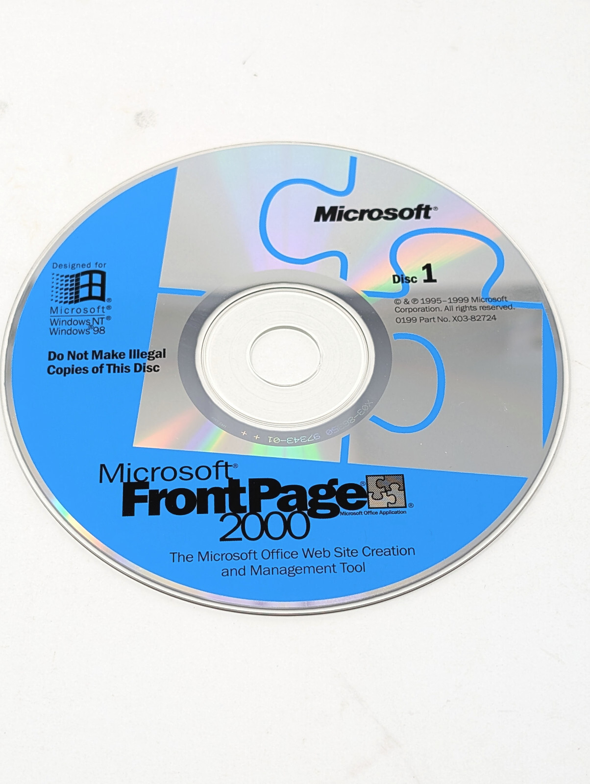 Microsoft Office FrontPage 2000 – 2 Discs Disc Only No Key