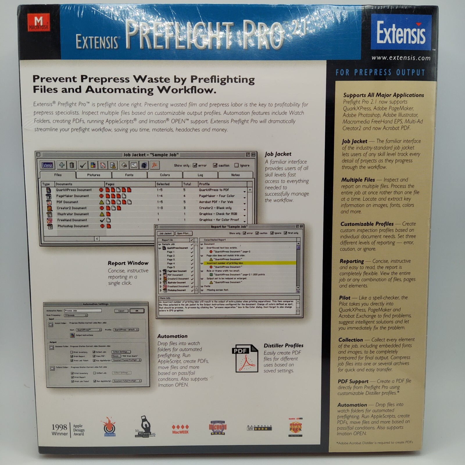 Rare Brand New Sealed 1988 Extensis Preflight Pro 2.1 Package Collectible