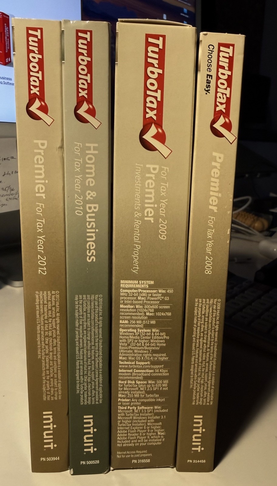 Intuit TURBO TAX 2008, 2009, 2010 2012 Premier, Home & Business disks, great