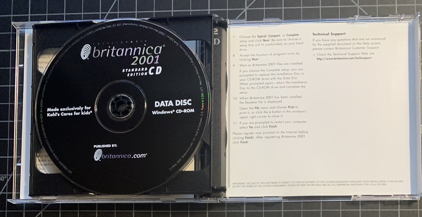Britannica 2001 Standard Edition CD ROM – Win 95/98/2000/me – Vintage Software