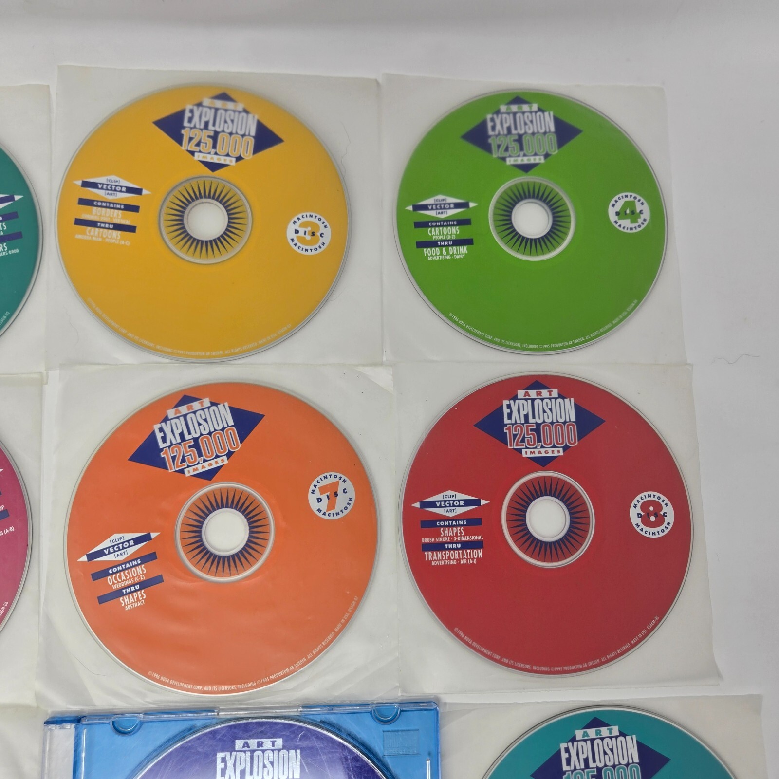 Vintage Macintosh Art Explosion 750,000 Design Software 13 CD-ROM Set 1996 Unuse