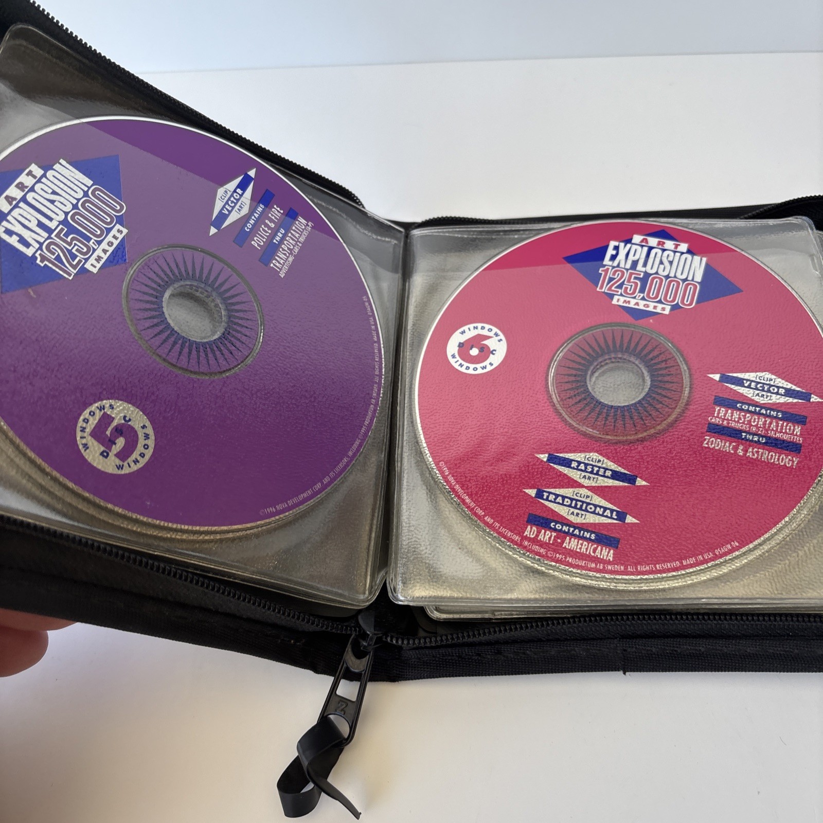 Vintage Nova Art Explosion Clip Art CD Lot 15 Discs Windows 95 98 Case