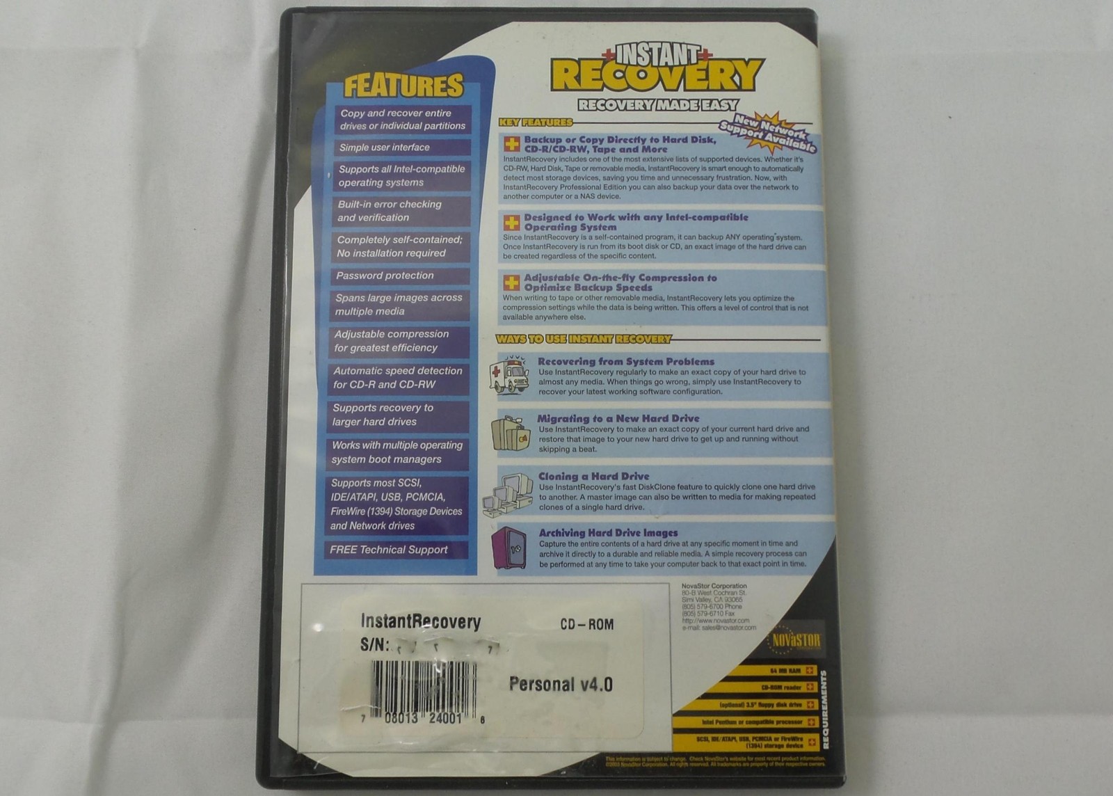 Novastor Instant Recovery – Personal Edition 4.0 – Grade A (24001)