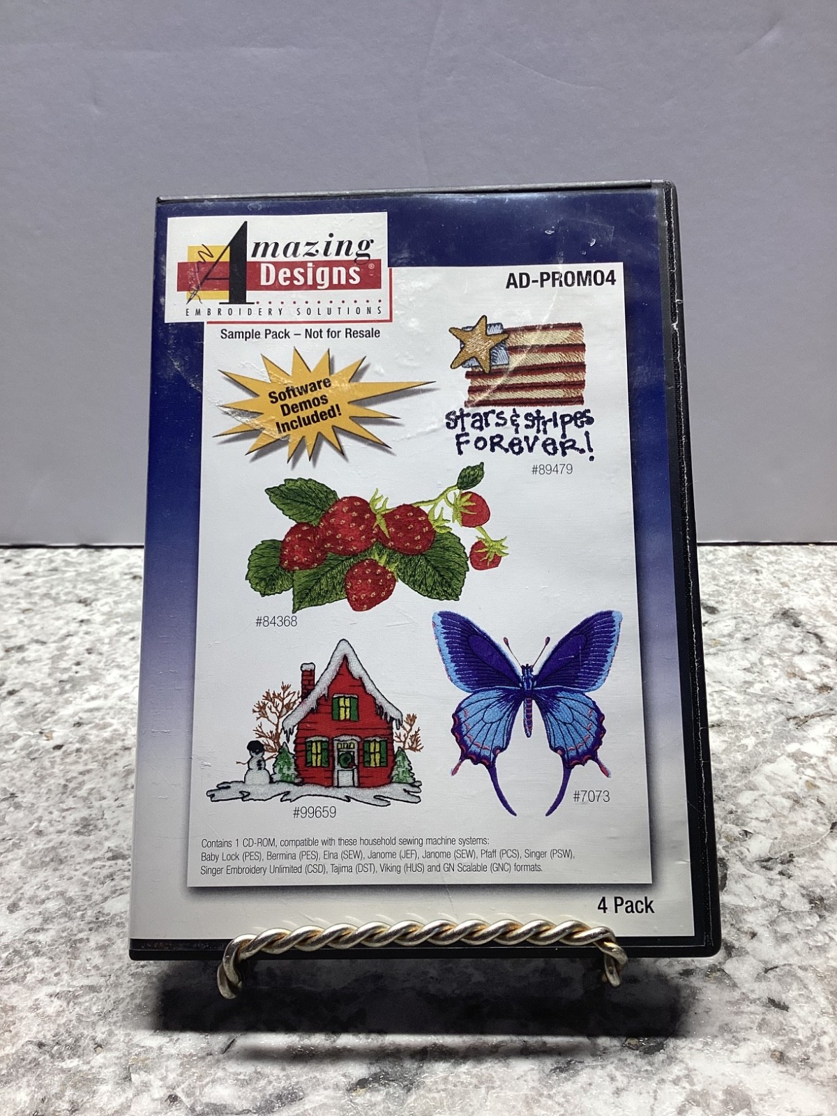 Amazing Designs: Embroidery Solutions (PC CD-ROM 2002) AD-PROMO4 Software Demo +