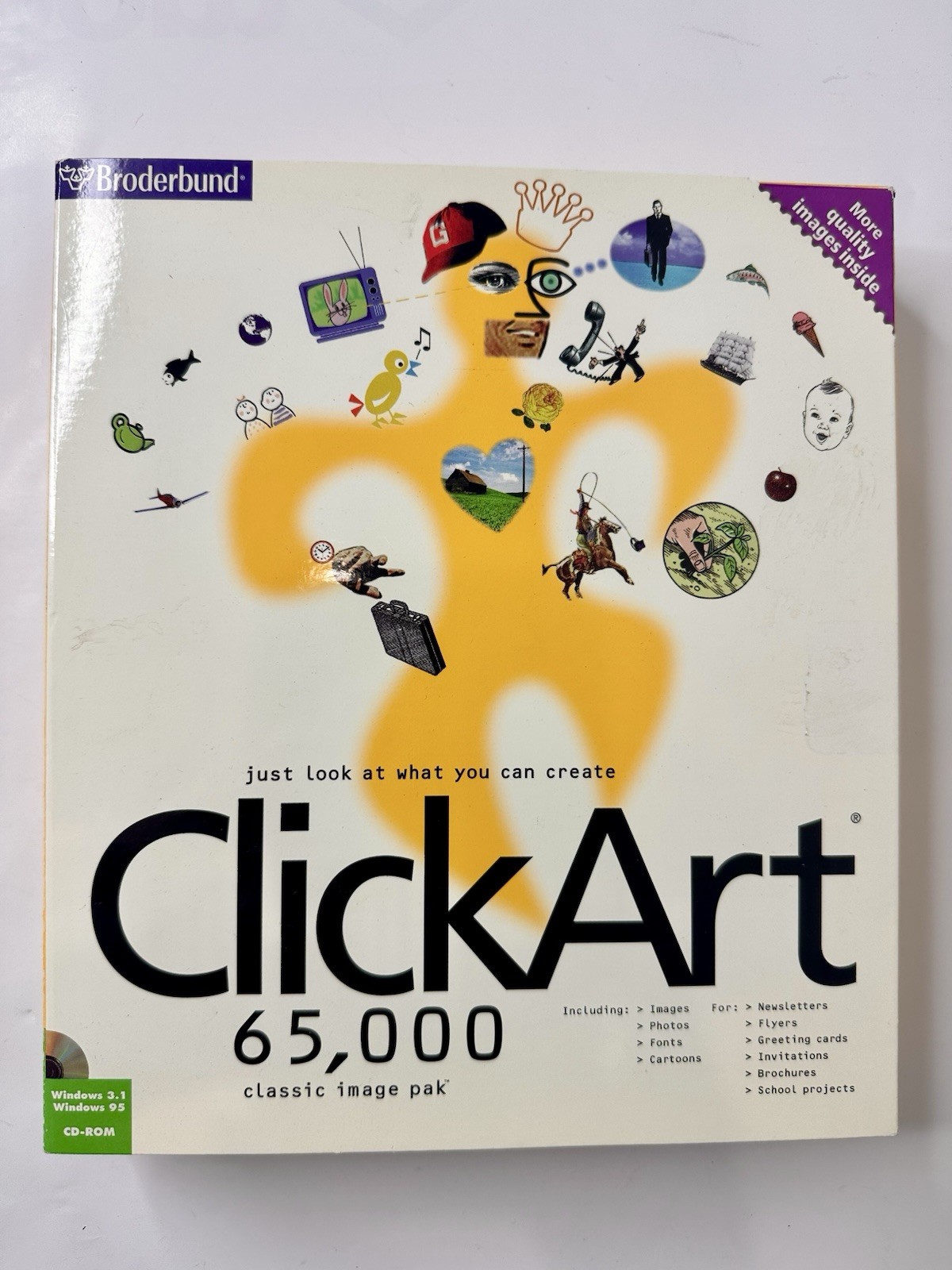 ⬆️ Broderbund ClickArt 65000 CD-ROM Windows 95 Vintage Graphic Software