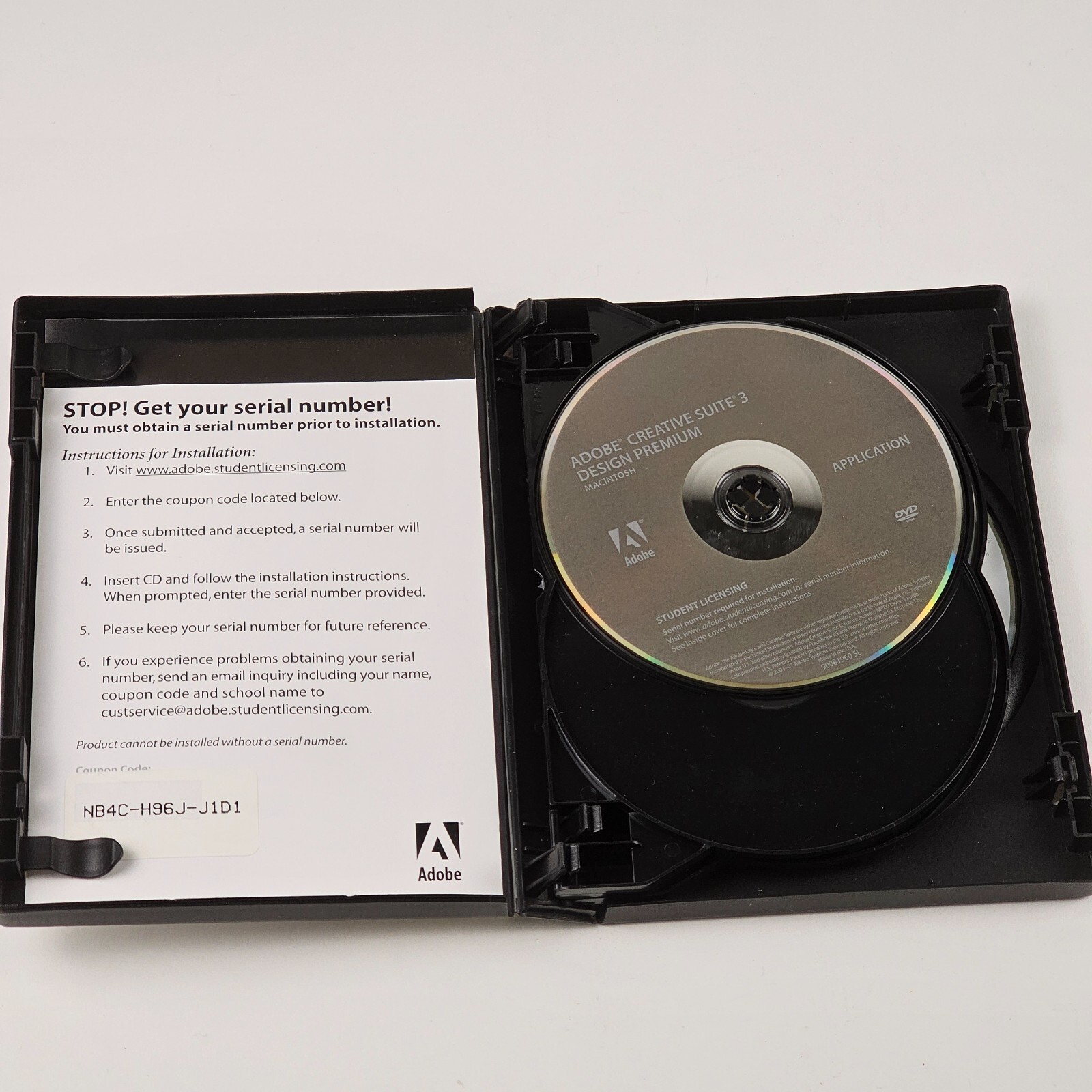 Adobe Creative Suite 3 Design Premium Macintosh OS w/ Serial Key Student Edition