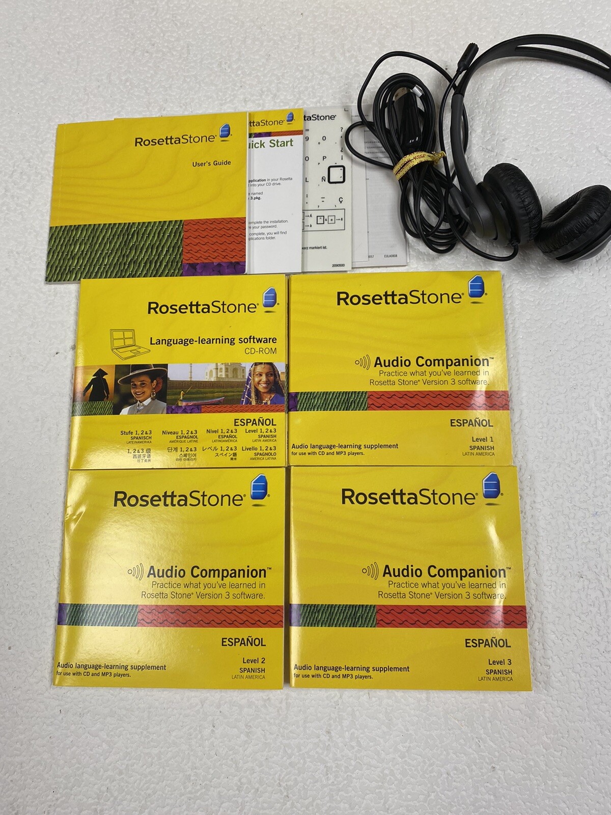 ROSETTA STONE ESPANOL Level 1, 2 & 3 Spanish Interactive Software CD’s Ver.3