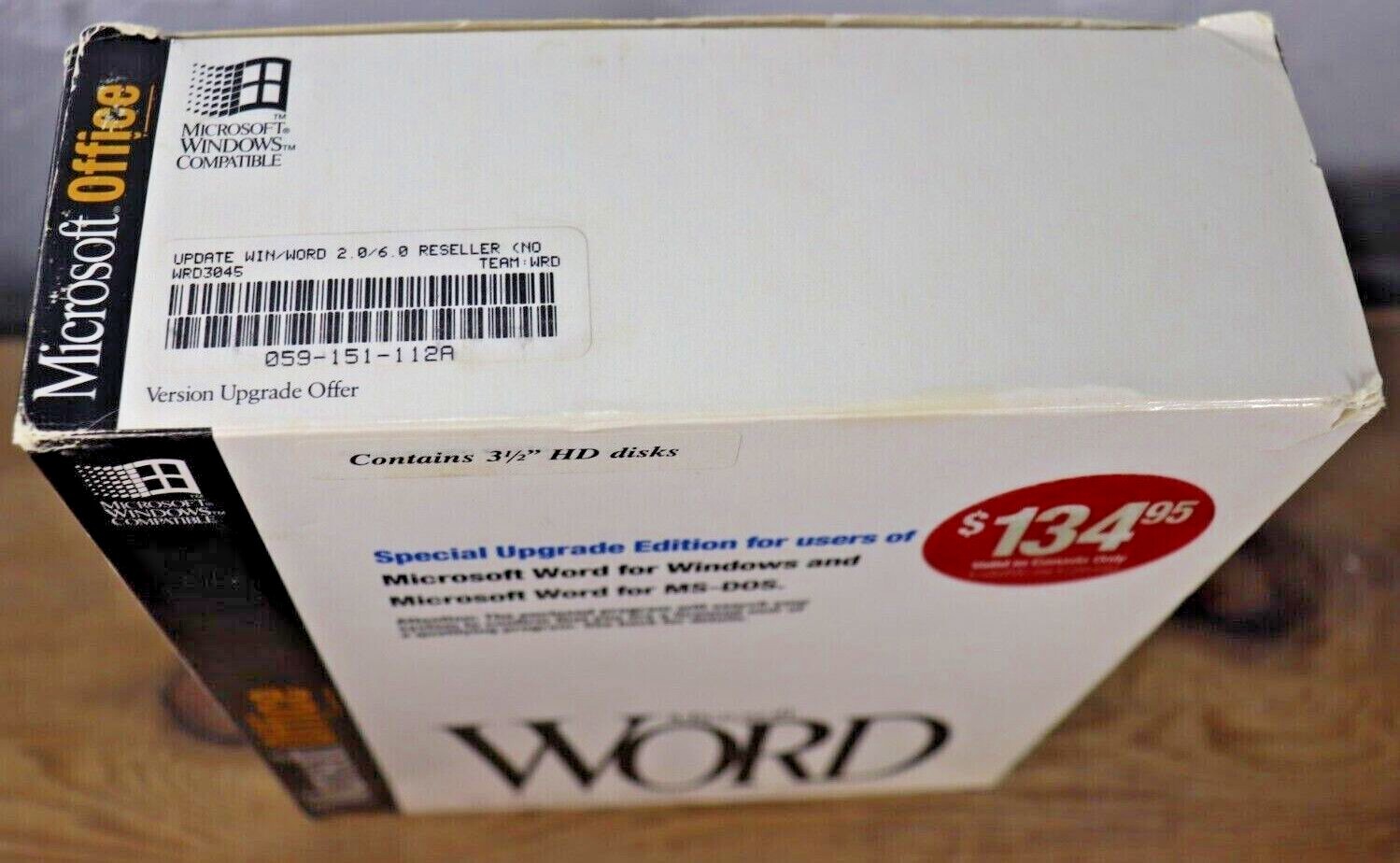 Microsoft OFFICE WORD 1993 BIG BOX Set Disks No.53438 VTG Computer Software (G1)