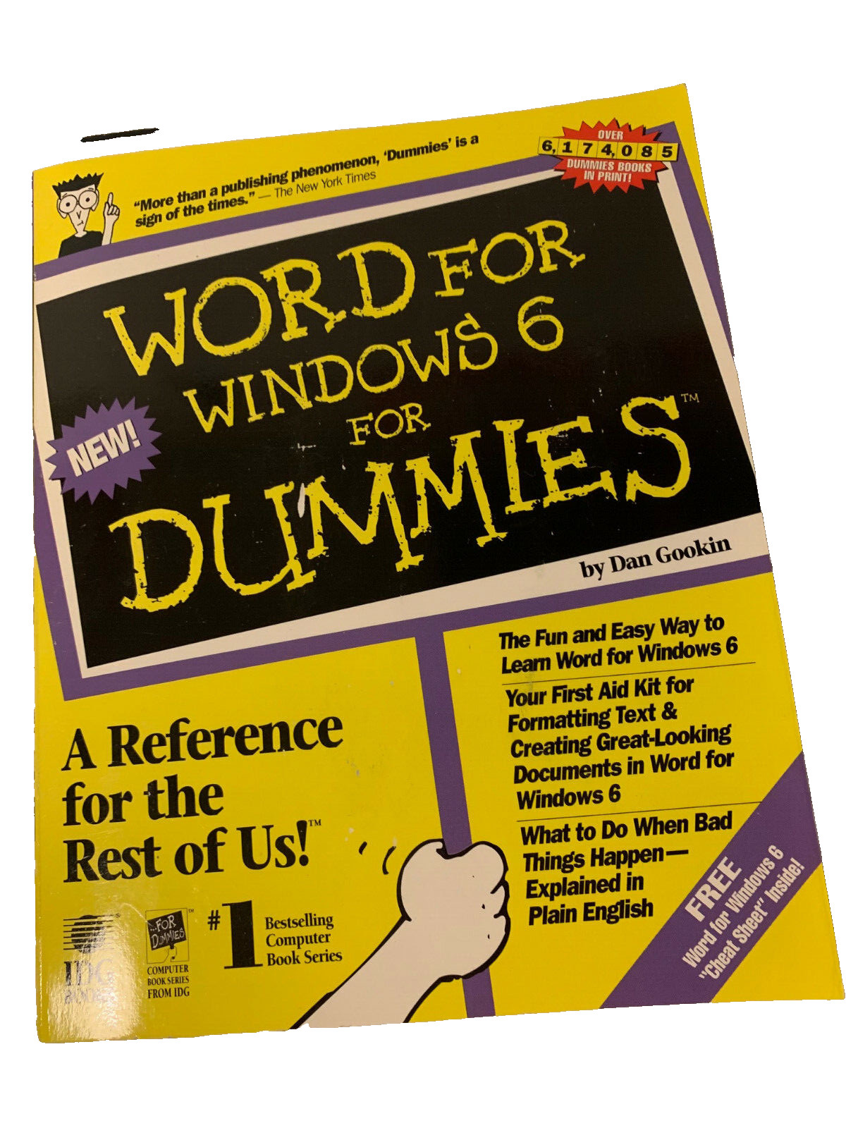 WORD FOR DUMMIES WIN BOOK GOOKIN COLLECTIBLE 1-56884-075-6 LAST ONE