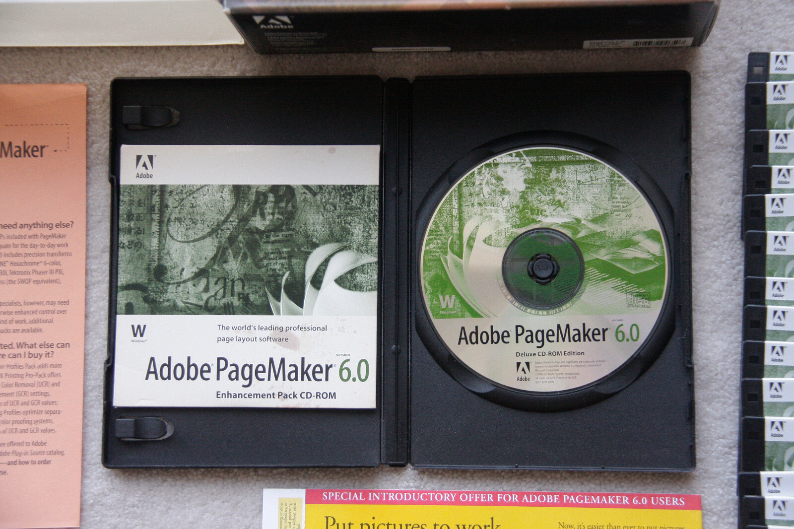 GENUINE Adobe PageMaker 6.0 For Windows FULL RETAIL COMPLETE w/serial BIG BOX