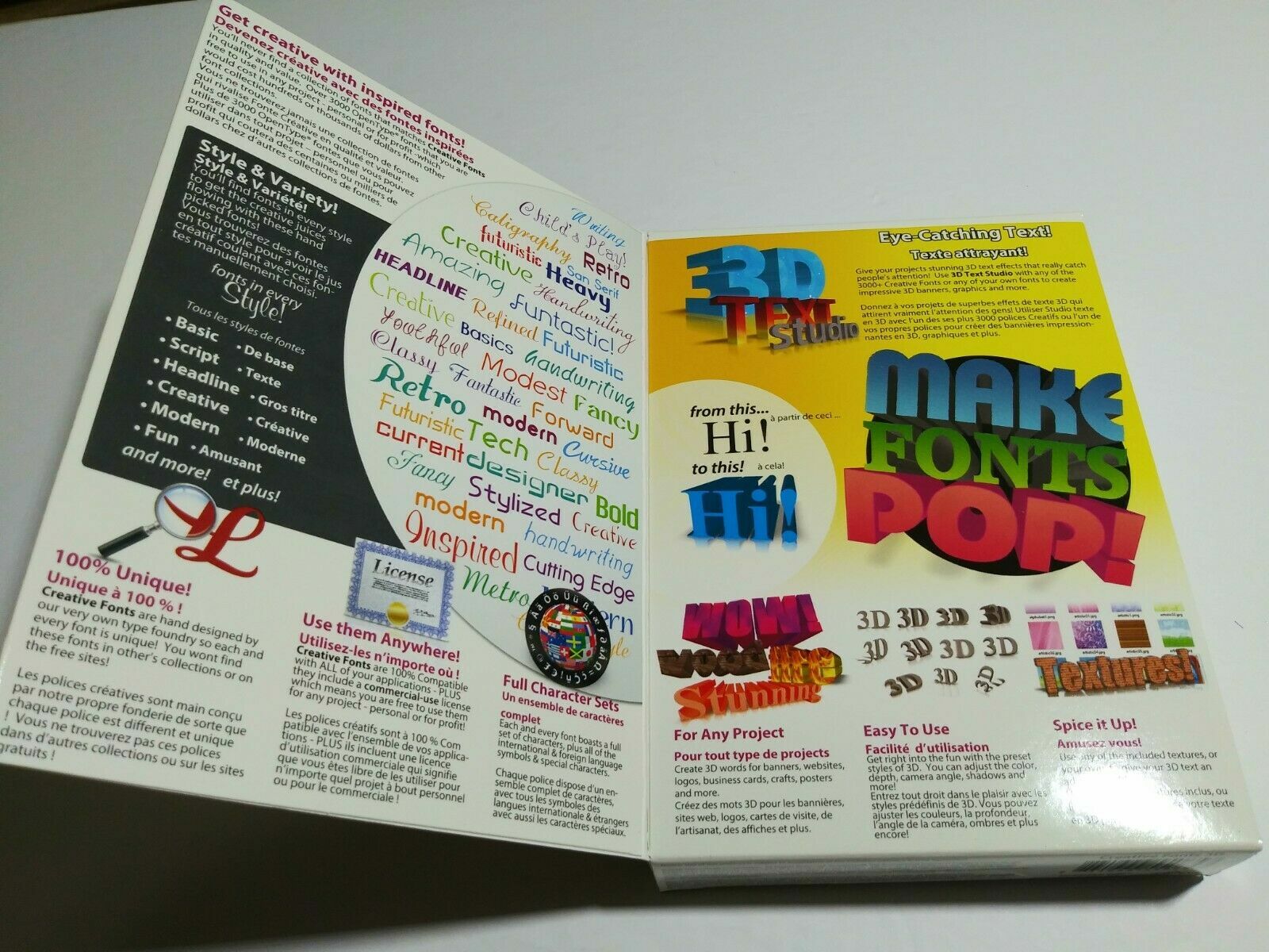 Summitsoft Creative Fonts 3D 3000+ OpenType Fonts New Sealed Bilingual