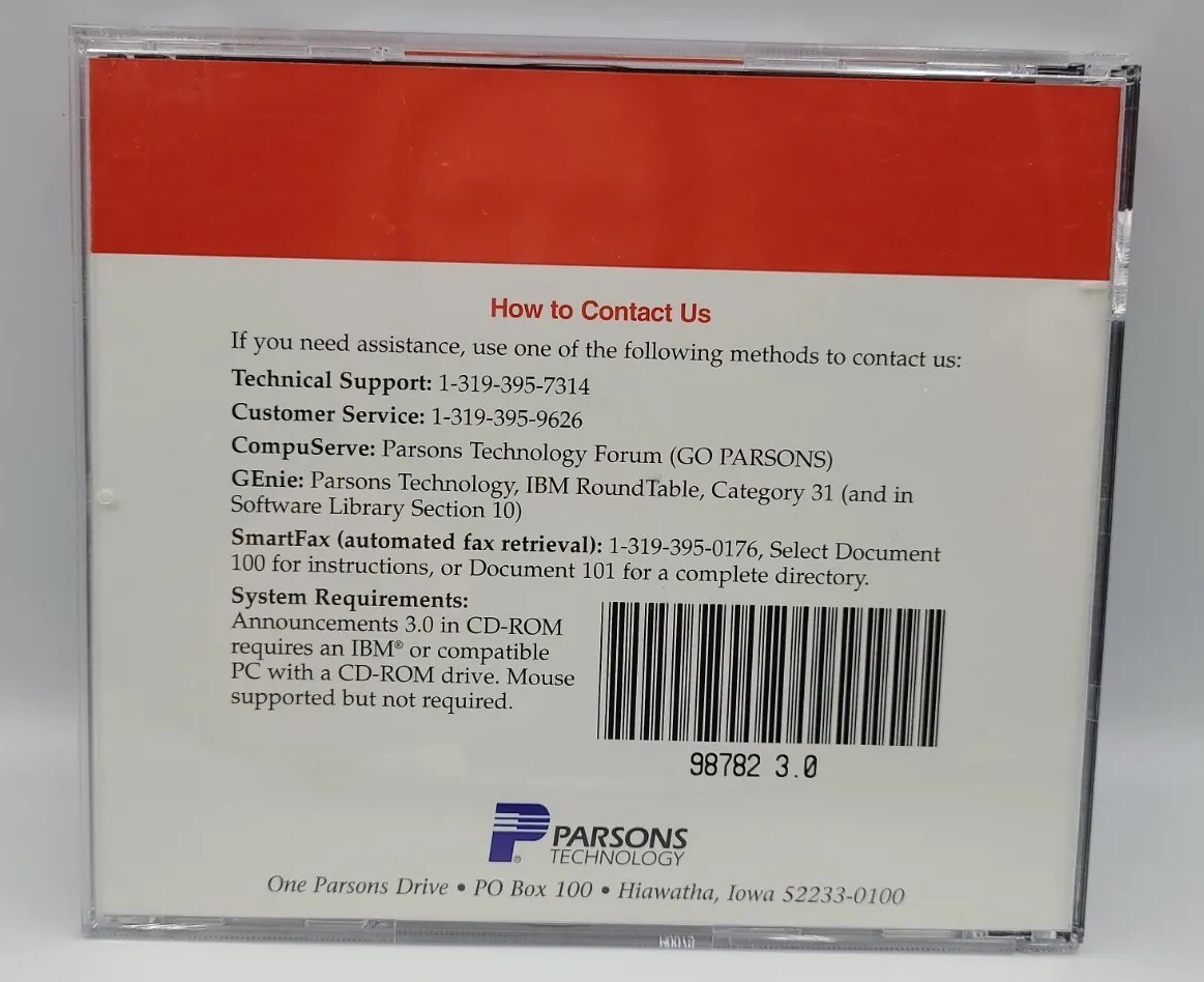Announcements 3.0 For Windows (Vintage PC CD-ROM)