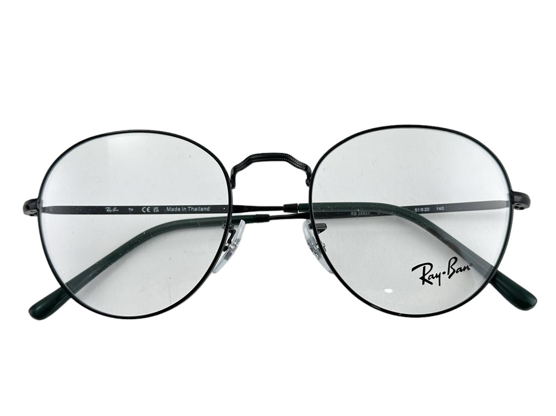 Ray Ban NEW David Black Round Metal Fashion Frames 51-20-140 Eyeglasses RX3582V