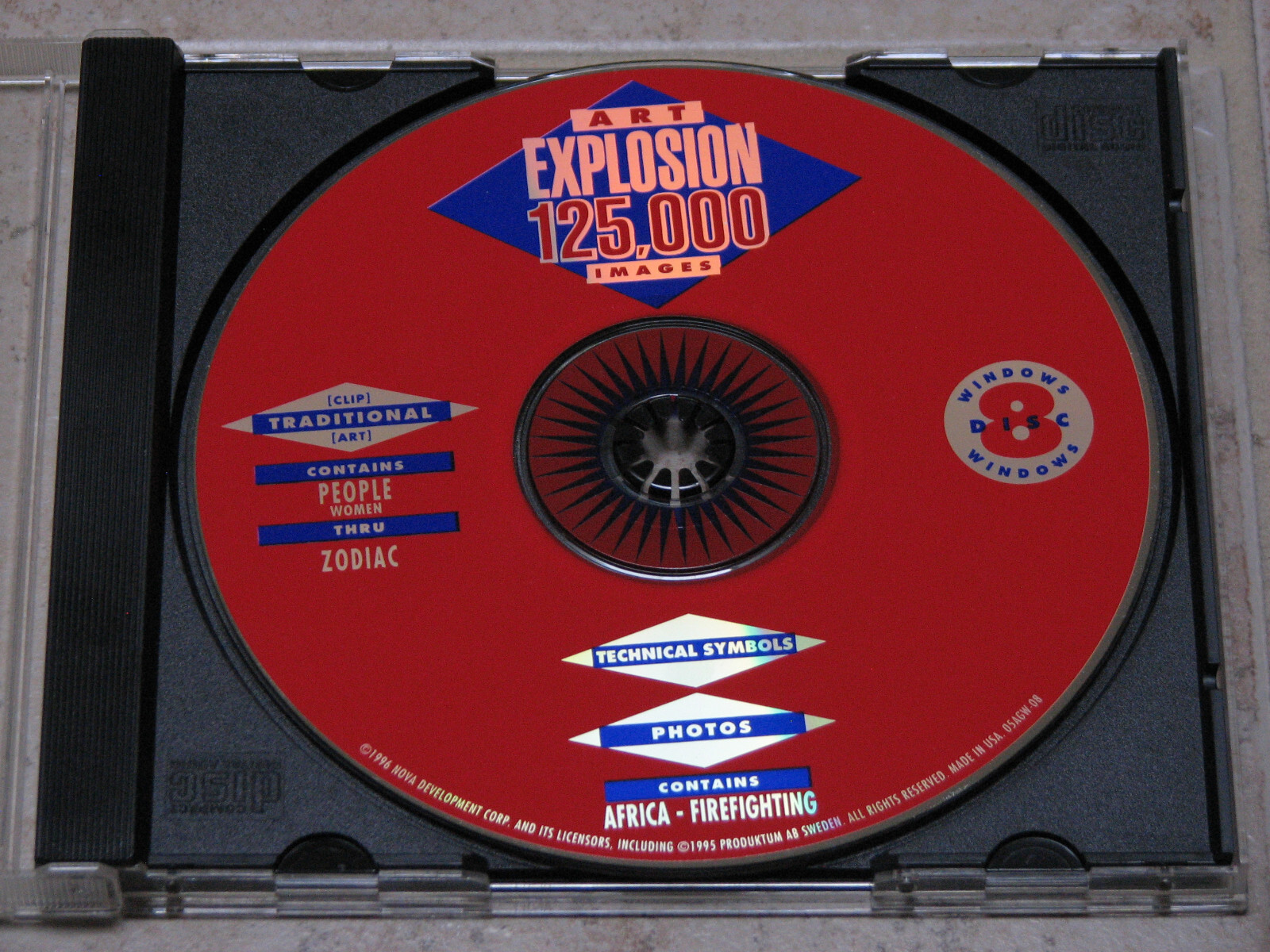 Image Gallery – 125K DRM-Free Images, Fonts, Symbols – Art Explosion (PC, 1996)