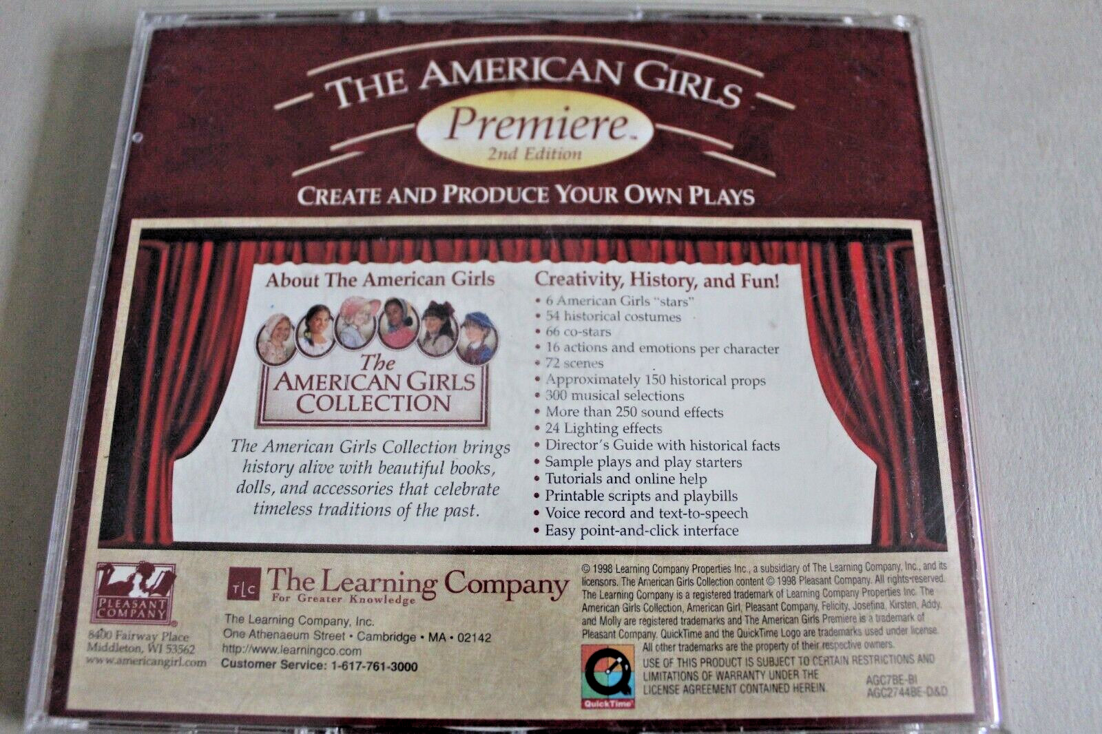 The Learning Company The American Girls Premiere for PC Win/Mac 1998