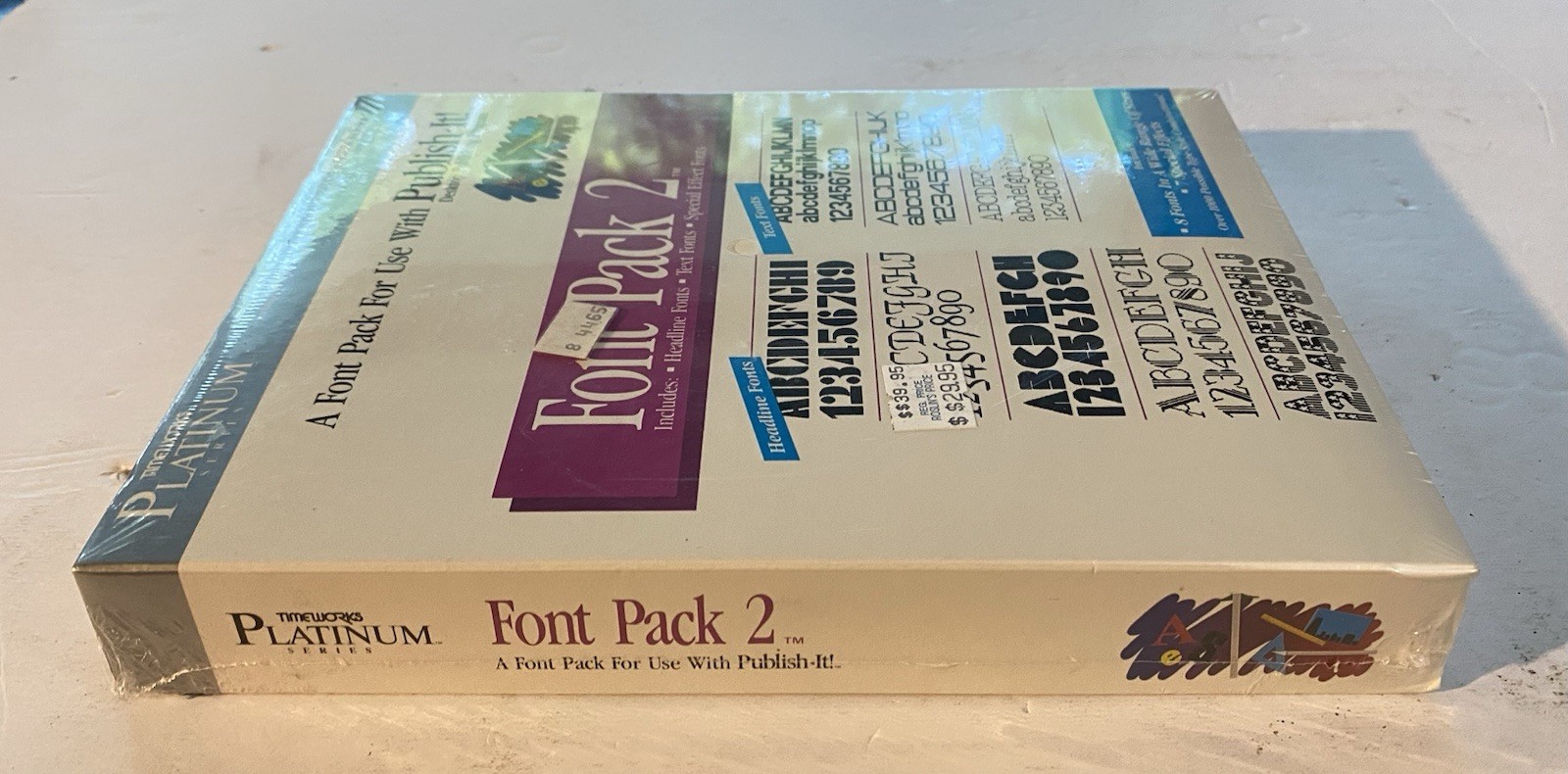 Vintage FONT PACK 2 (Publish-It!) FACTORY SEALED APPLE IIe/c/gs 1988 Timeworks