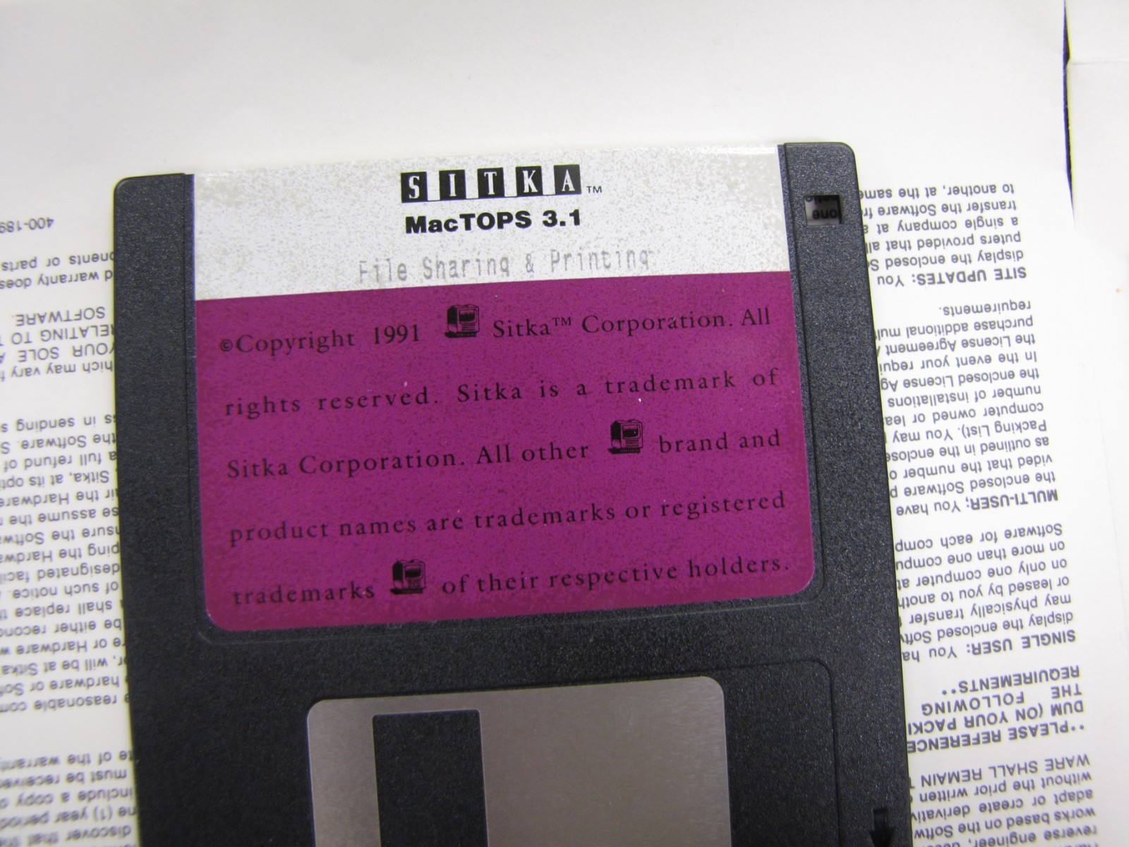SITKA MacTOPS 3.1 Apple Macintosh: System 6 & 7 Compatible 3.5″ Disks -CIB- MQ15