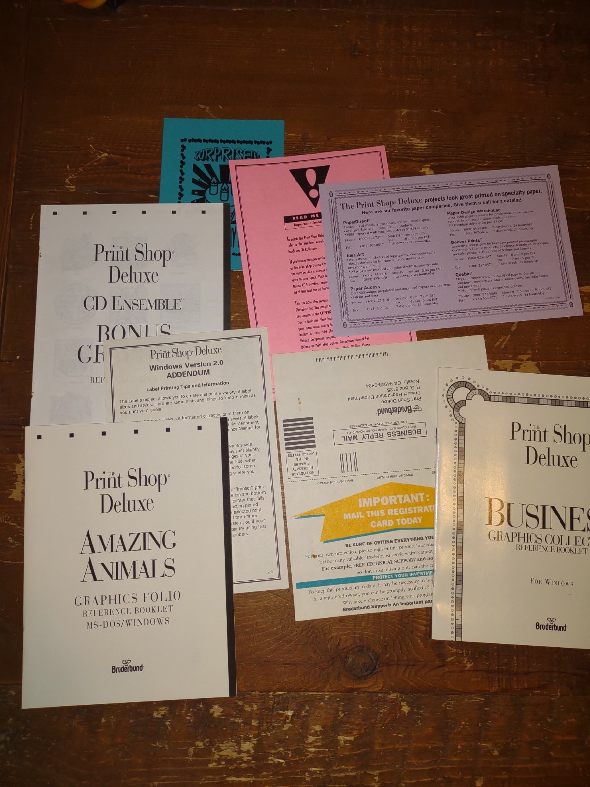 Print Shop Deluxe CD Ensemble Brøderbund PAMPHLETS & PAPERS ONLY — NO DISKS