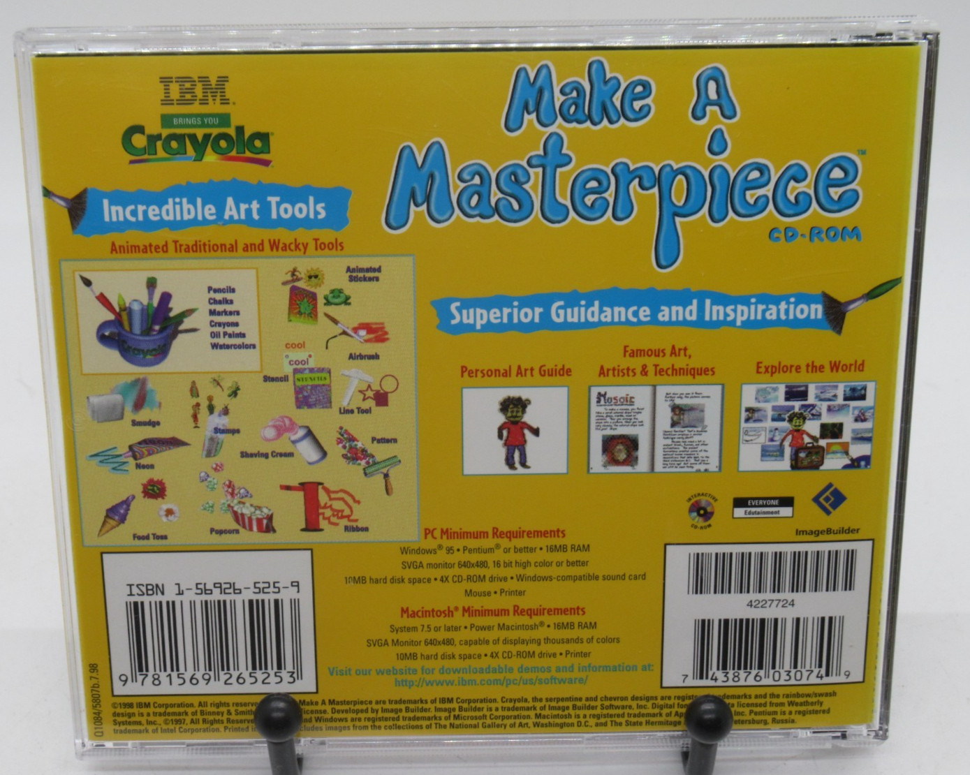 CRAYOLA: MAKE A MASTERPIECE – AMAZING ART PROGRAM PC CD-ROM SOFTWARE, WIN 95/MAC