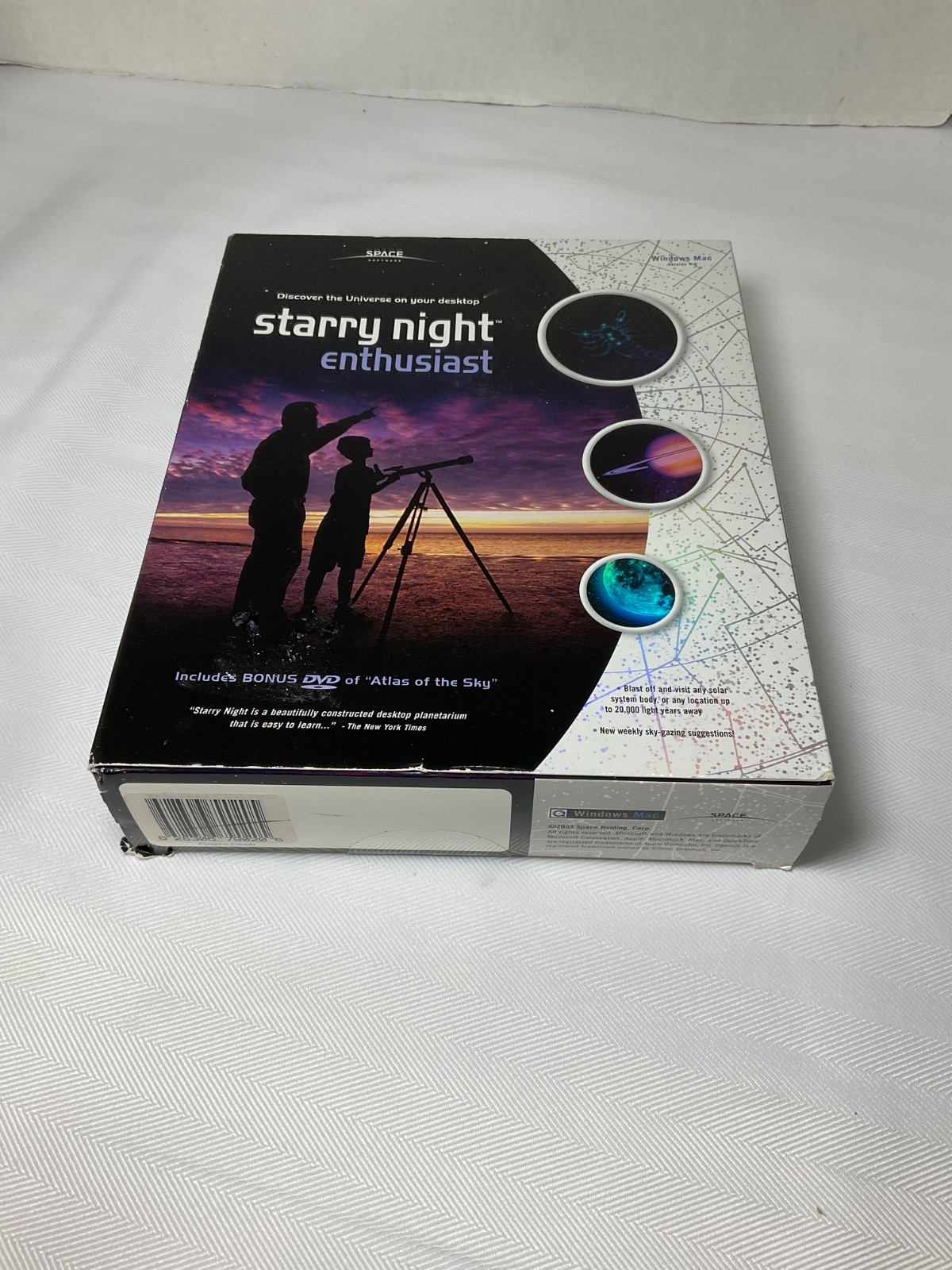 STARRY NIGHT ENTHUSIAST V4.5 SPACE SOFTWARE + “ATLAS OF THE SKY” DVD NEW SEALED