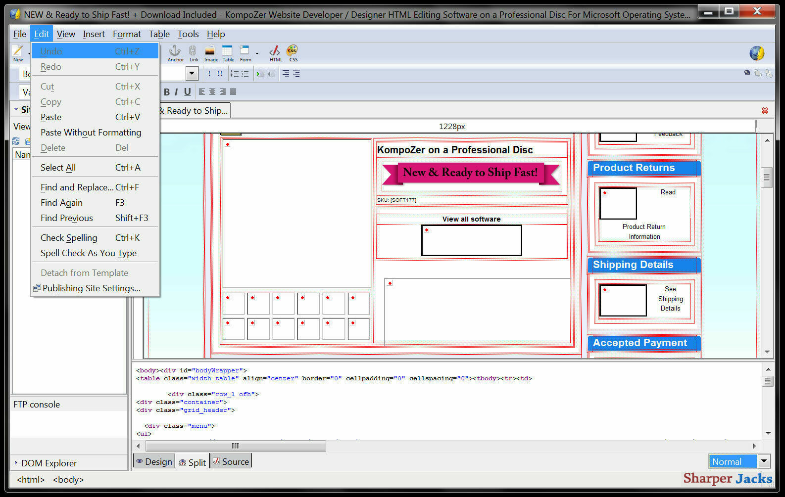 NEW & Fast Ship! KompoZer Website Developer / Designer HTML Editing Software Mac