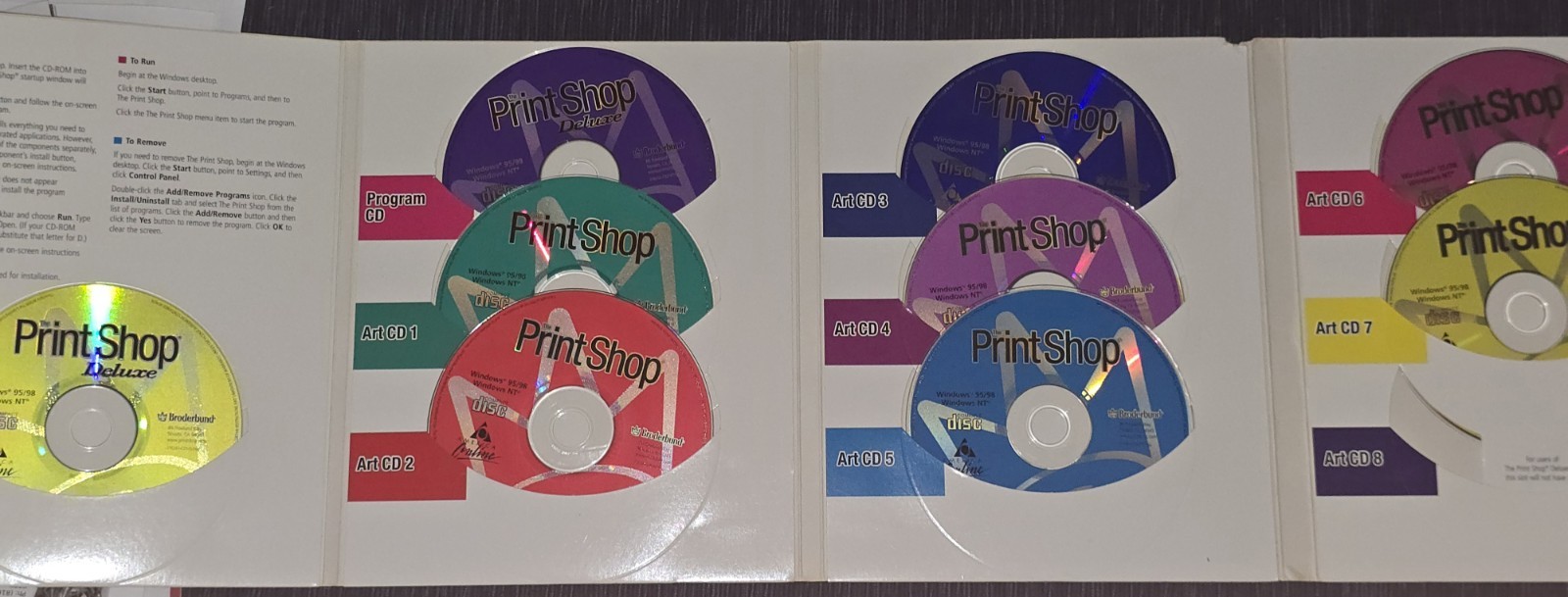 Broderbund The Print Shop Deluxe Version 10 (1999) For Windows, 9 Discs