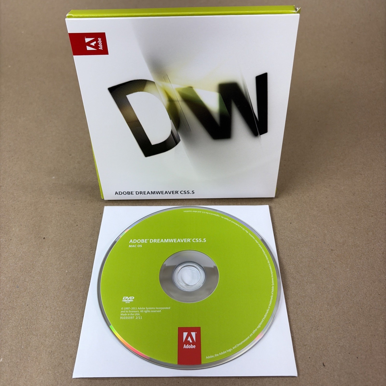 Disc ONLY Adobe Dreamweaver CS5.5 Mac OS DVD No Serial READ