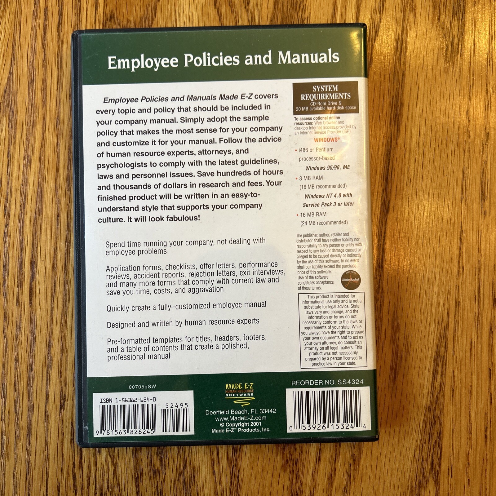Made E-Z Employee Policies and Manuals for Windows – CD-ROM Software