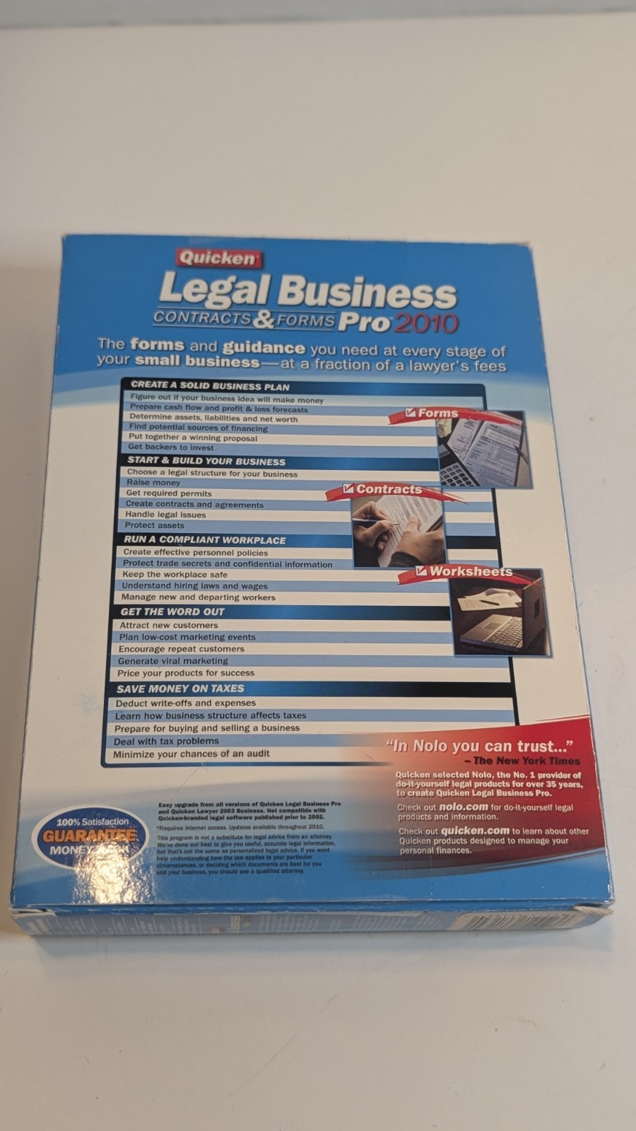 Quicken Legal Business Contracts & Forms Pro 2010 Nolo Small Business Software C