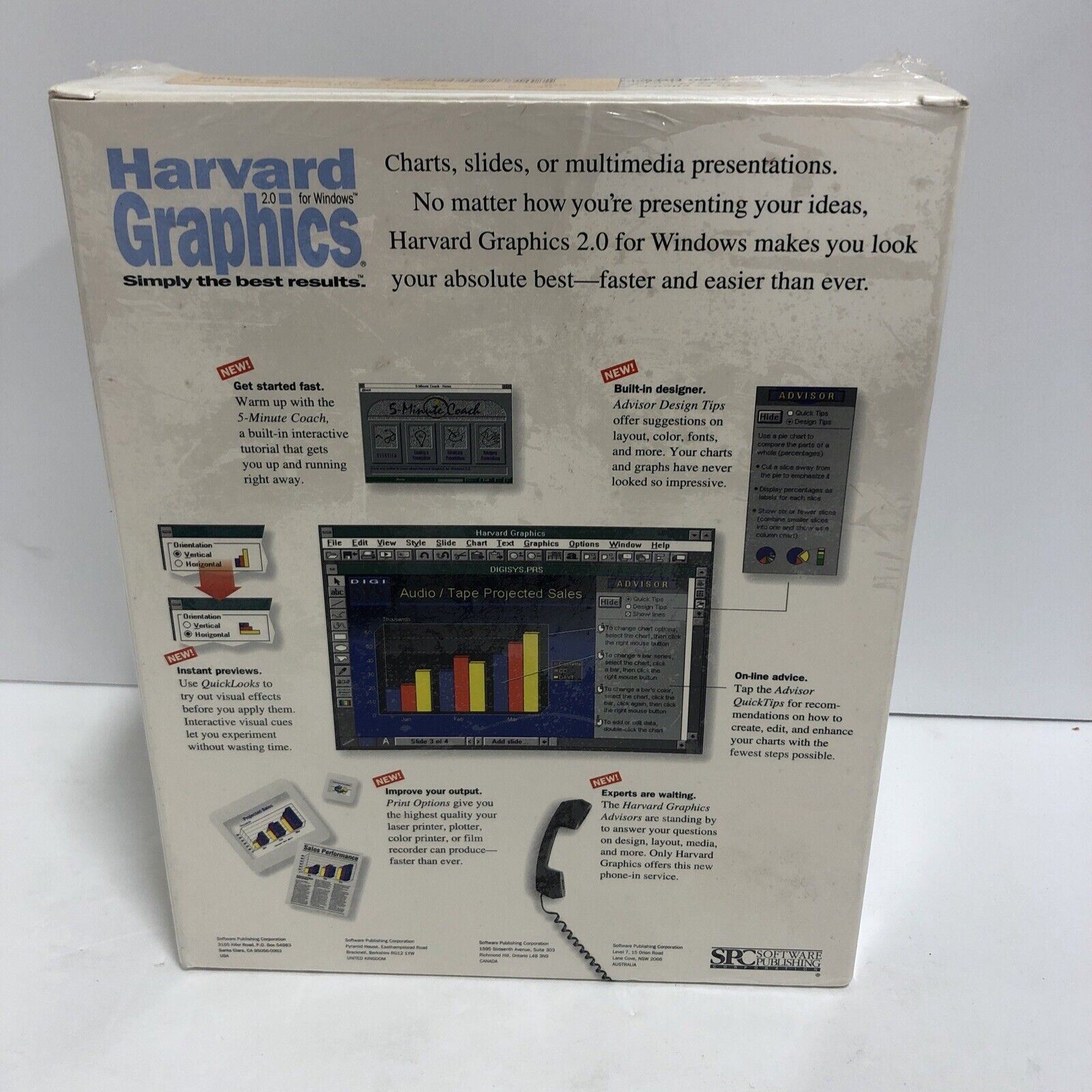 Harvard Graphics For Windows 2.0 Special Upgrade New Sealed.