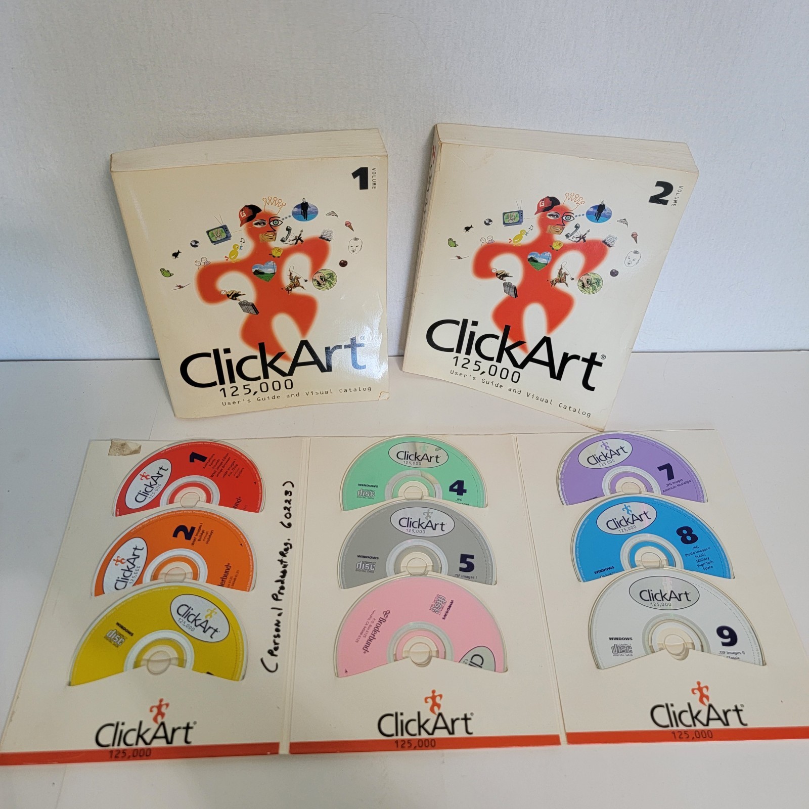 Clickart 125,000 – 9 CD Complete Set With Vol 1 And 2 Book Euc