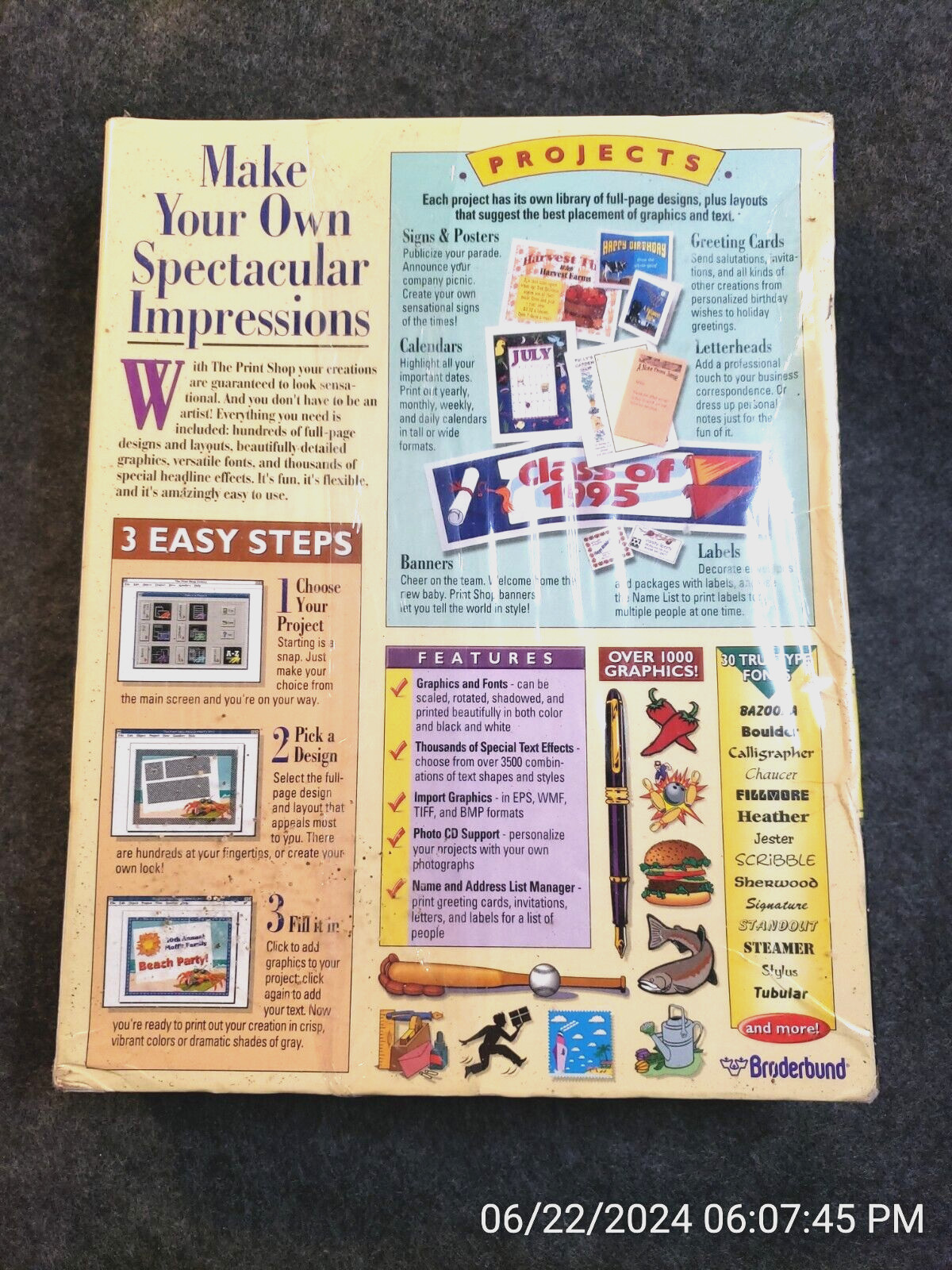 Broderbund The Print Shop WINDOWS 3.1/95 NEW SEALED vintage (C18B2)